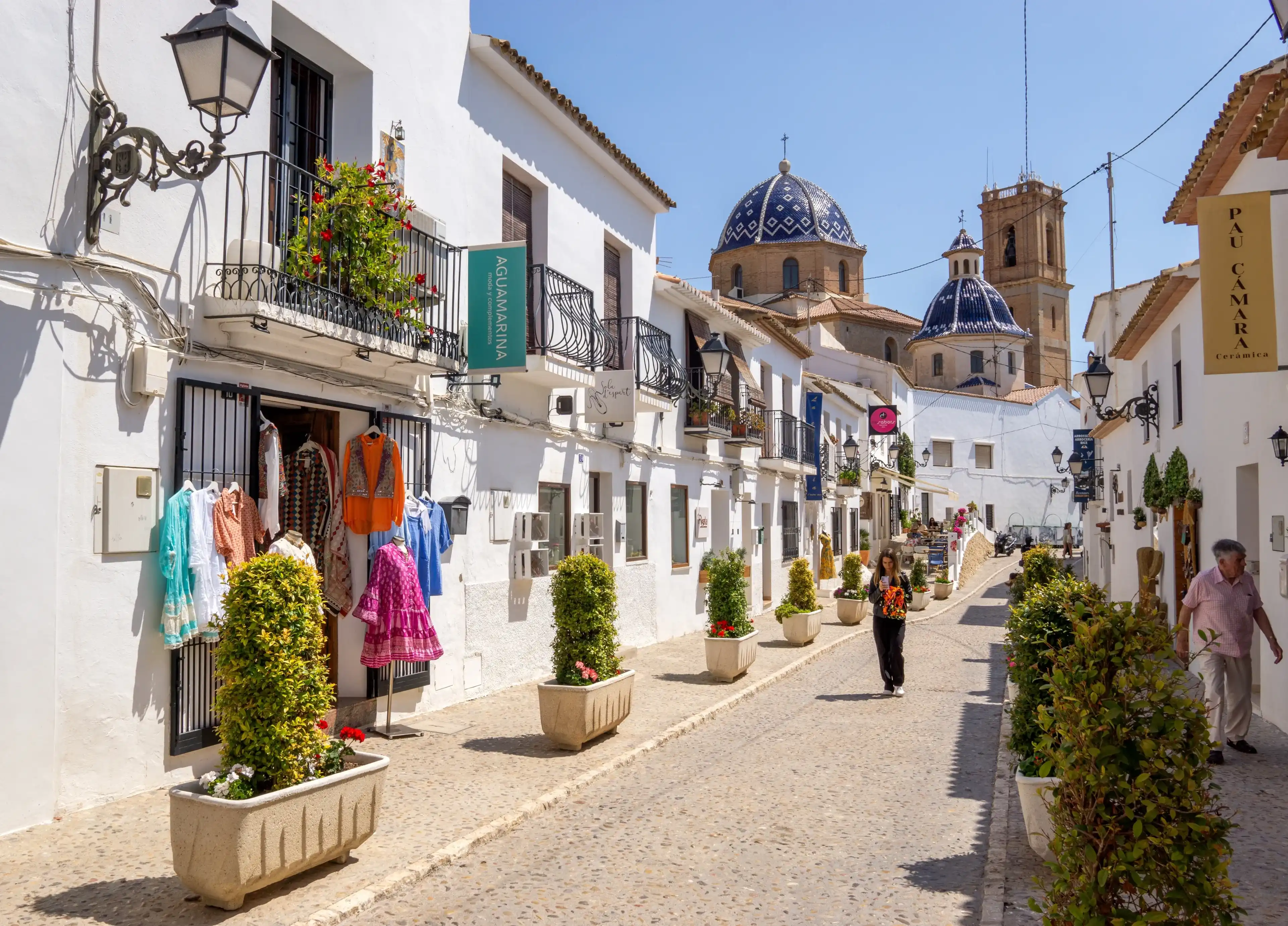 Altea, Spain - 6 May 2022: Altea old town in Alicante on the Costa Blanca coast in Spain Altea, Spain - 6 May 2022: Altea old town in Alicante on the Costa Blanca coast in Spain