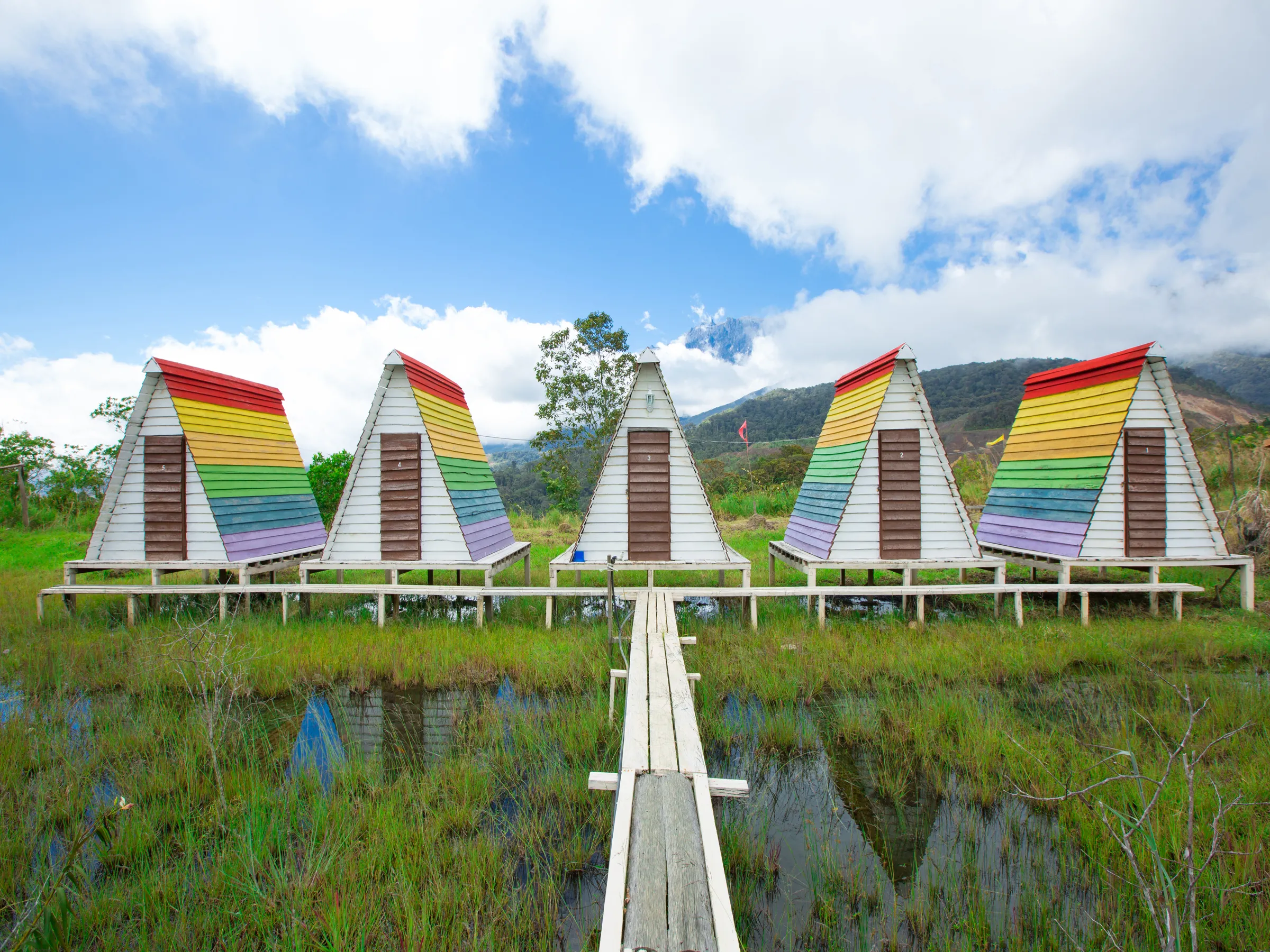 Ranau,Sabah,Malaysia-December 31,2015:Beautiful Camp at the Mt Kinabalu Holiday Camp,Ranau,Sabah 