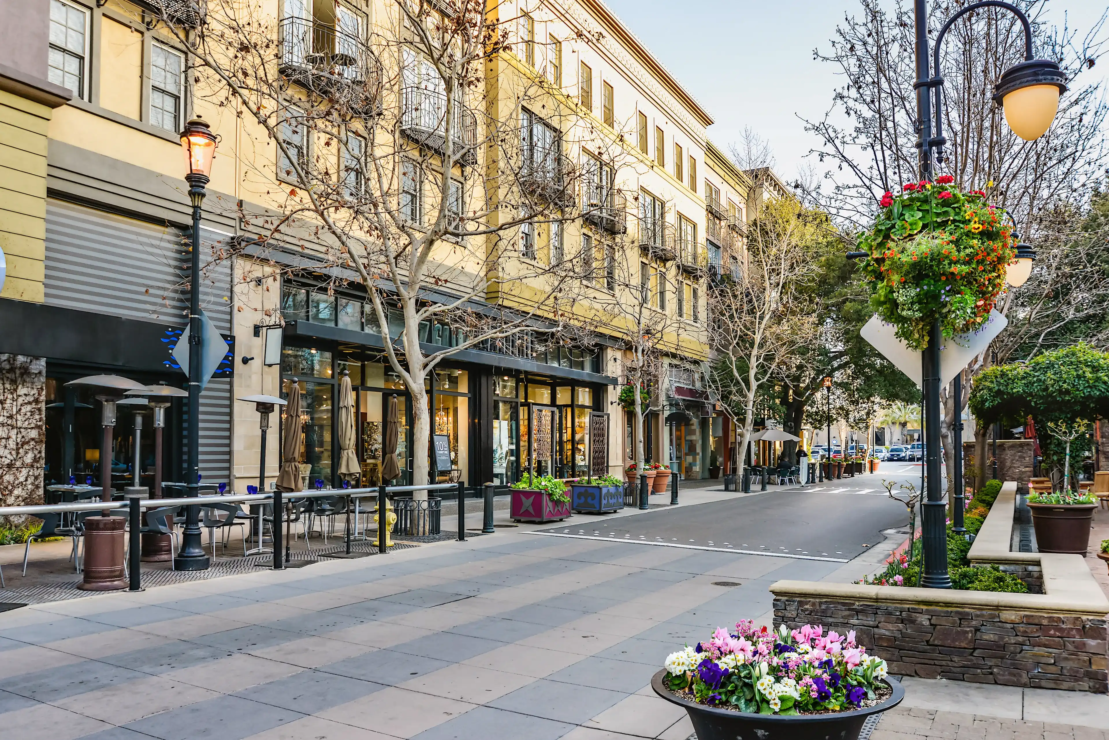 Scenery of the shopping district in San Jose, California