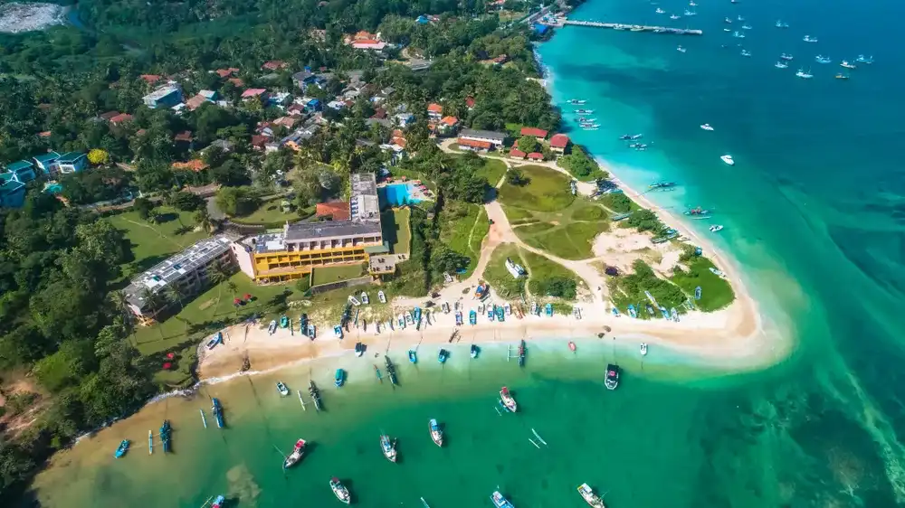 Aerial. Weligama, Sri Lanka. Aerial. Weligama, Sri Lanka.