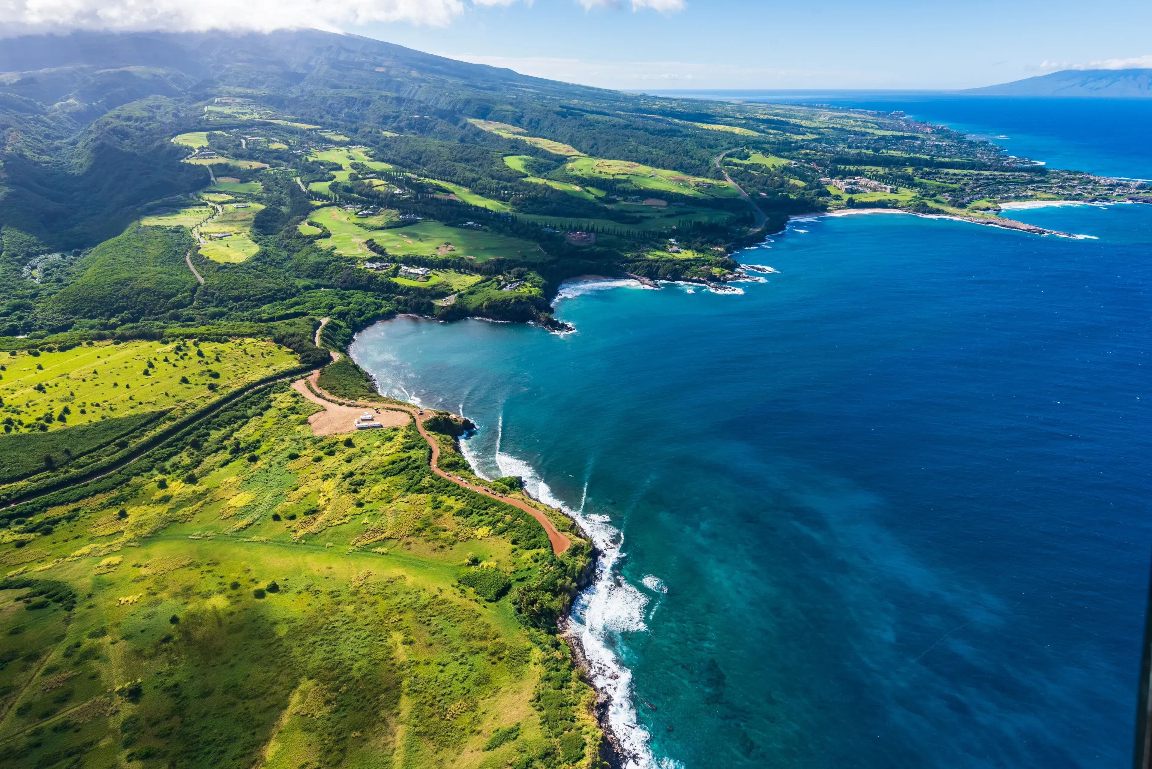 Honolua Bay, Maui, Hawaii from a helicopter Honolua Bay, Maui, Hawaii from a helicopter