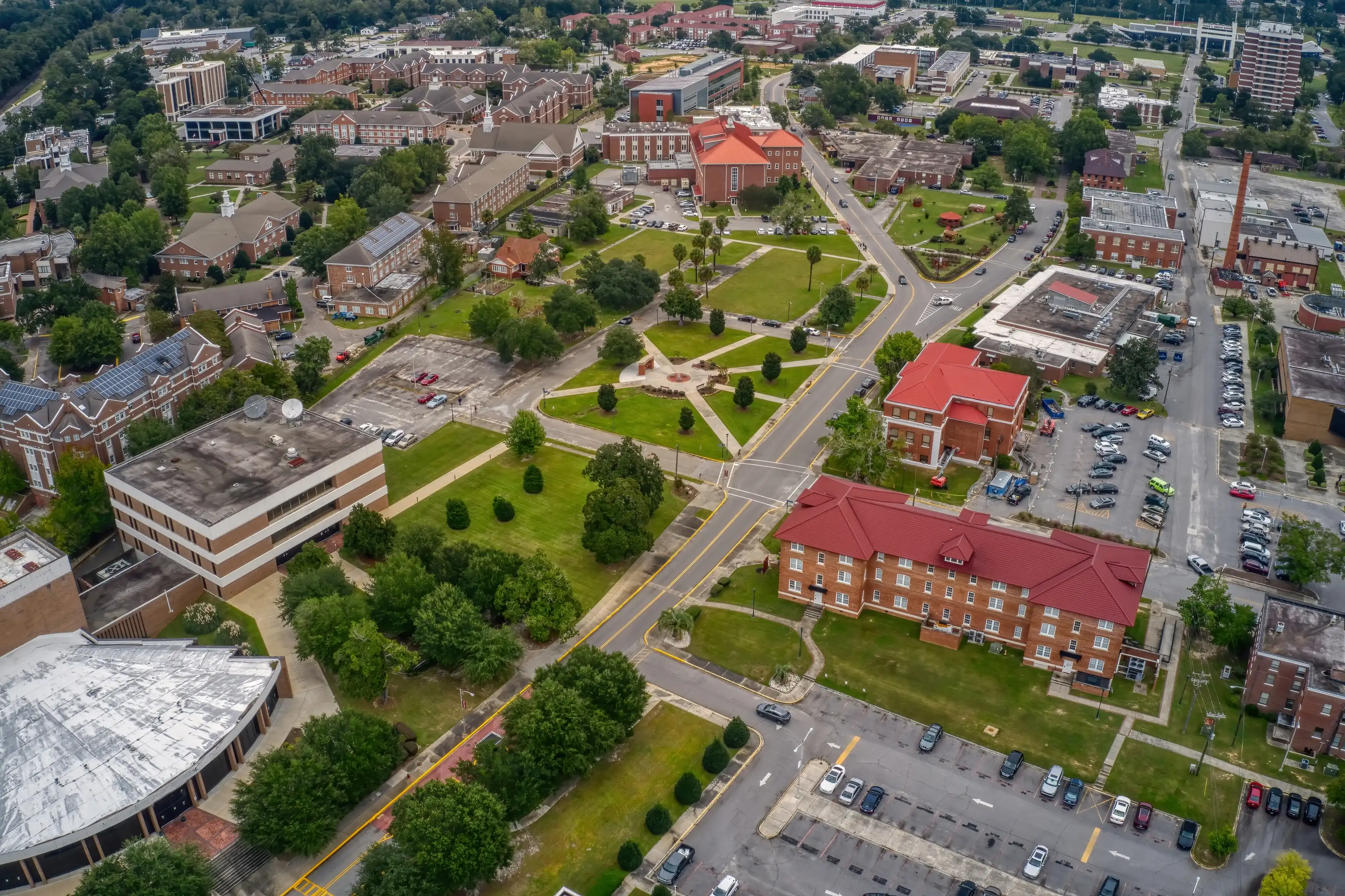 Aerial View of a large public State University in Orangeburg, South Carolina Aerial View of a large public State University in Orangeburg, South Carolina
