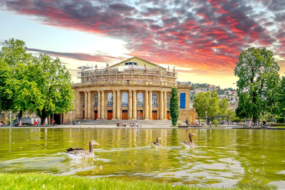 Lake, Old city of Stuttgart, Germany 