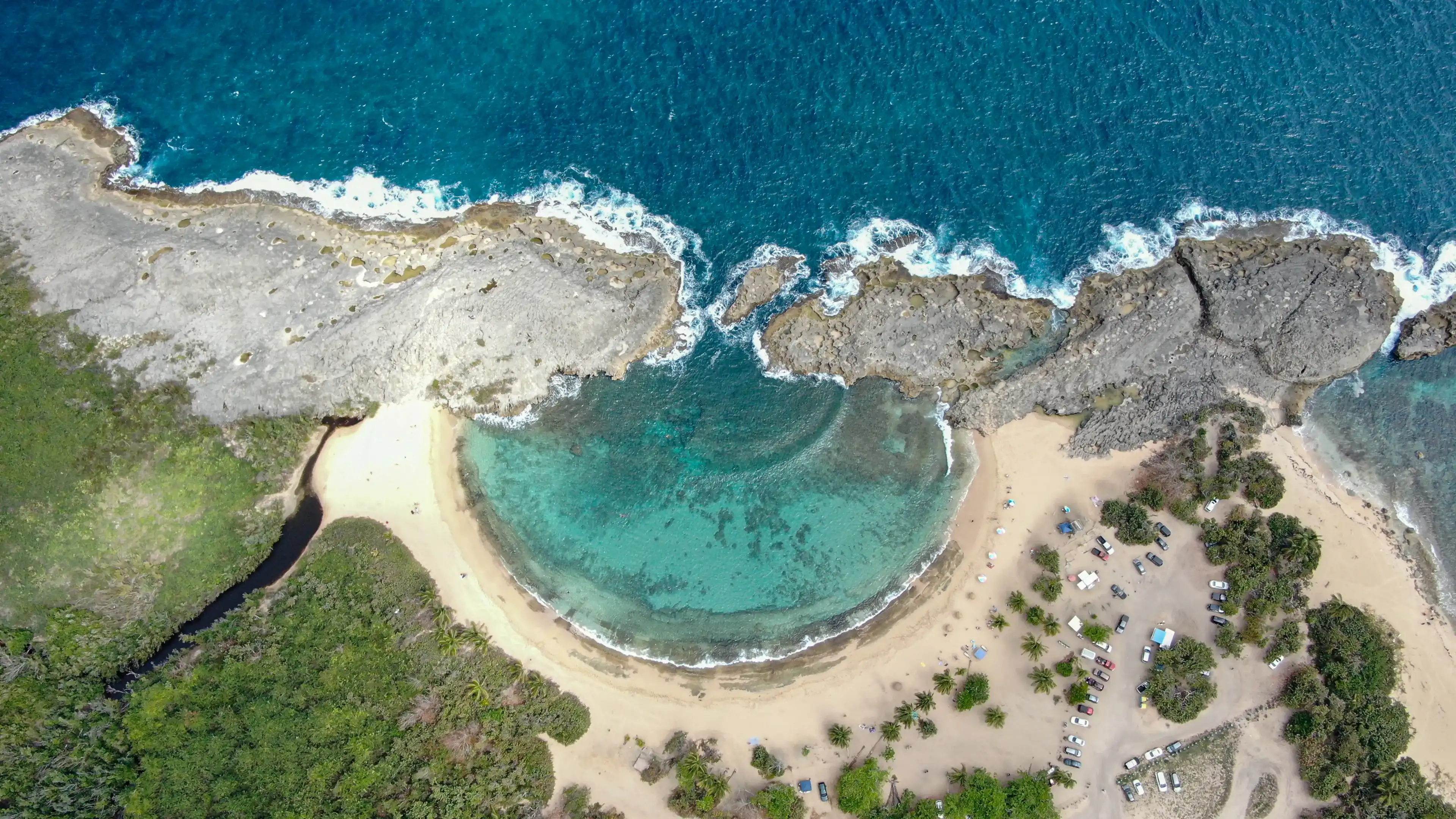 beach from Puerto Rico footages from above 
