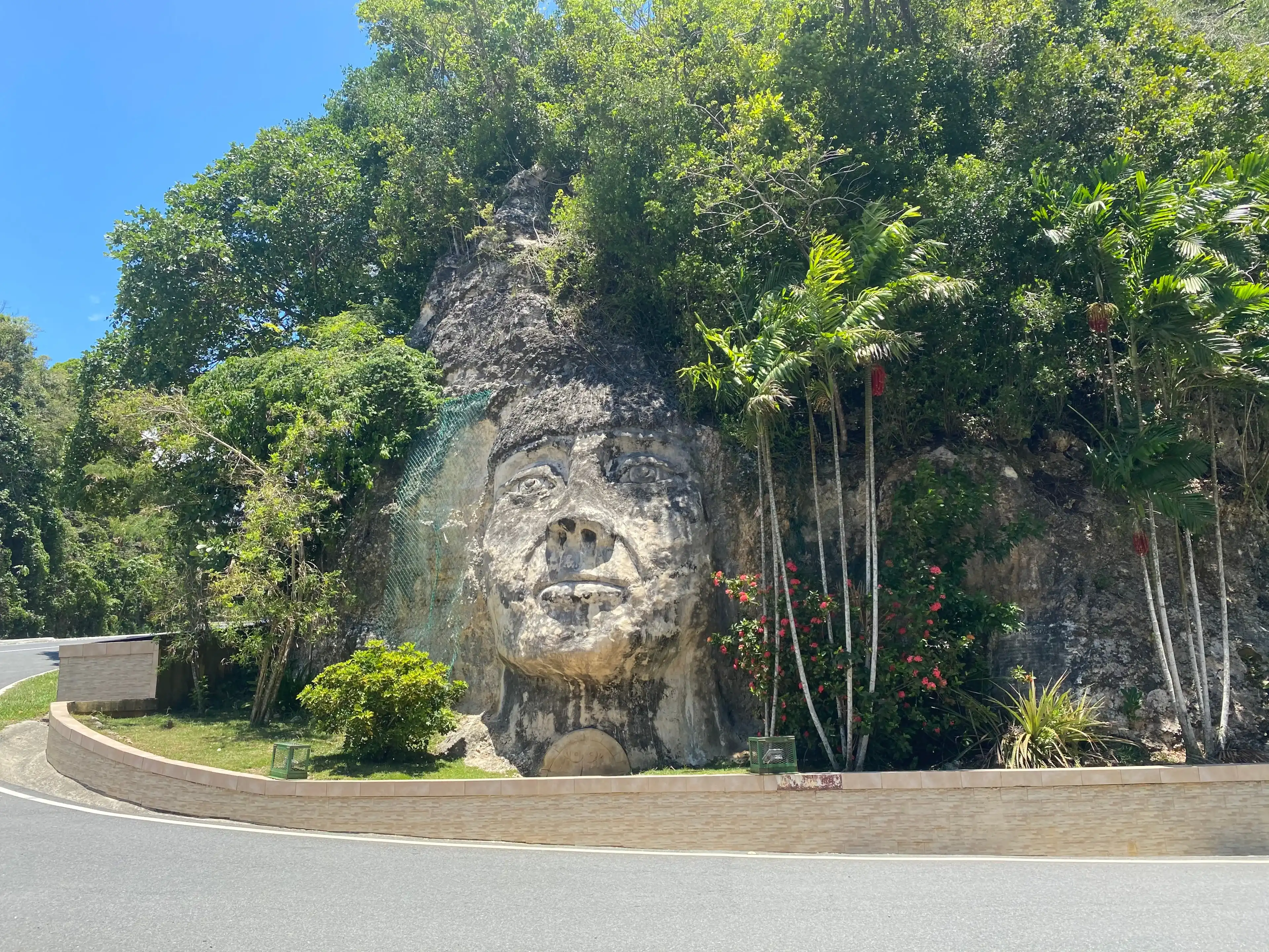 Taino Indian face carved in rock in Isabella Puerto Rico