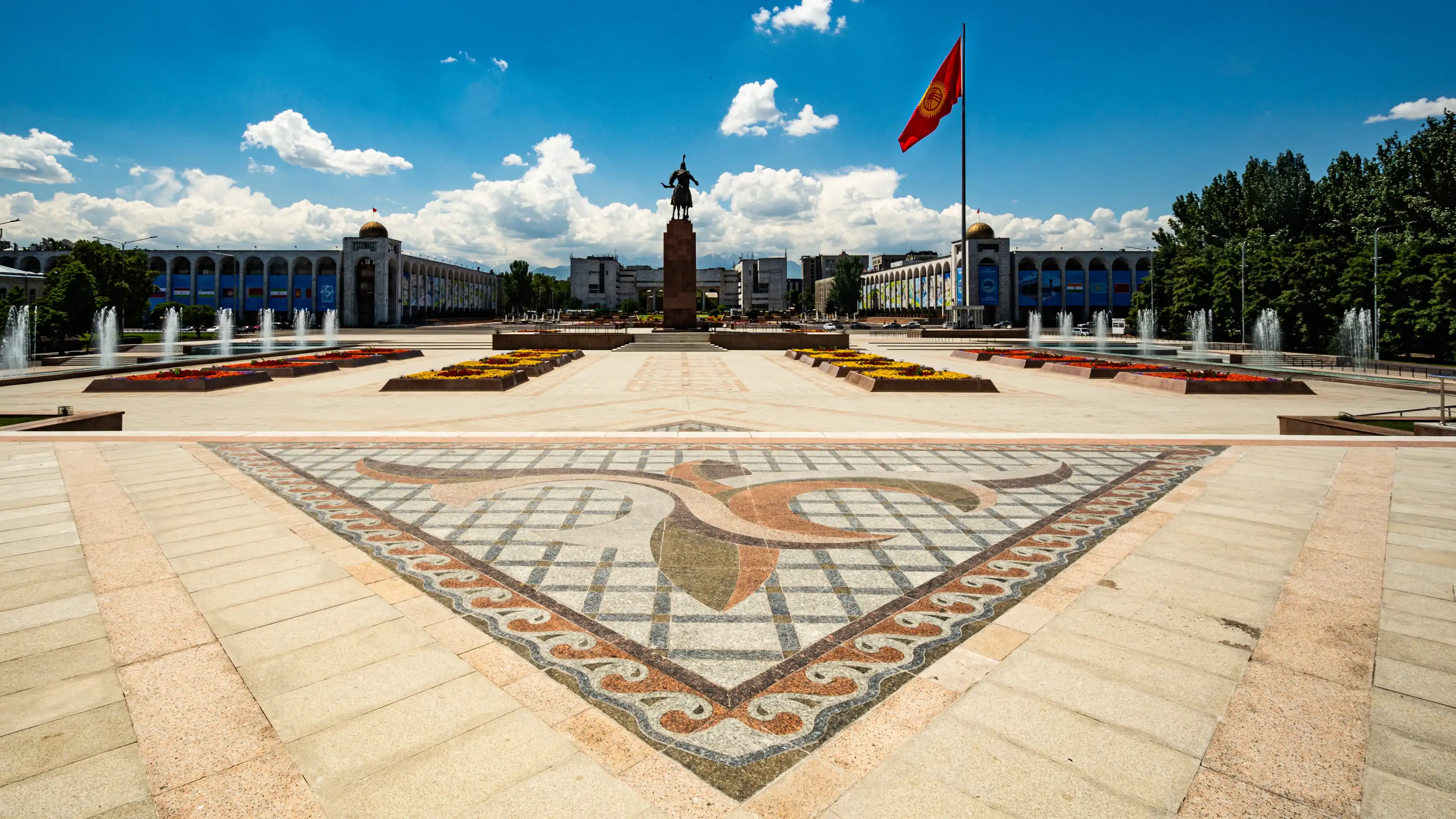 Views of Ala-Too square in Bishkek, Kyrgyzstan