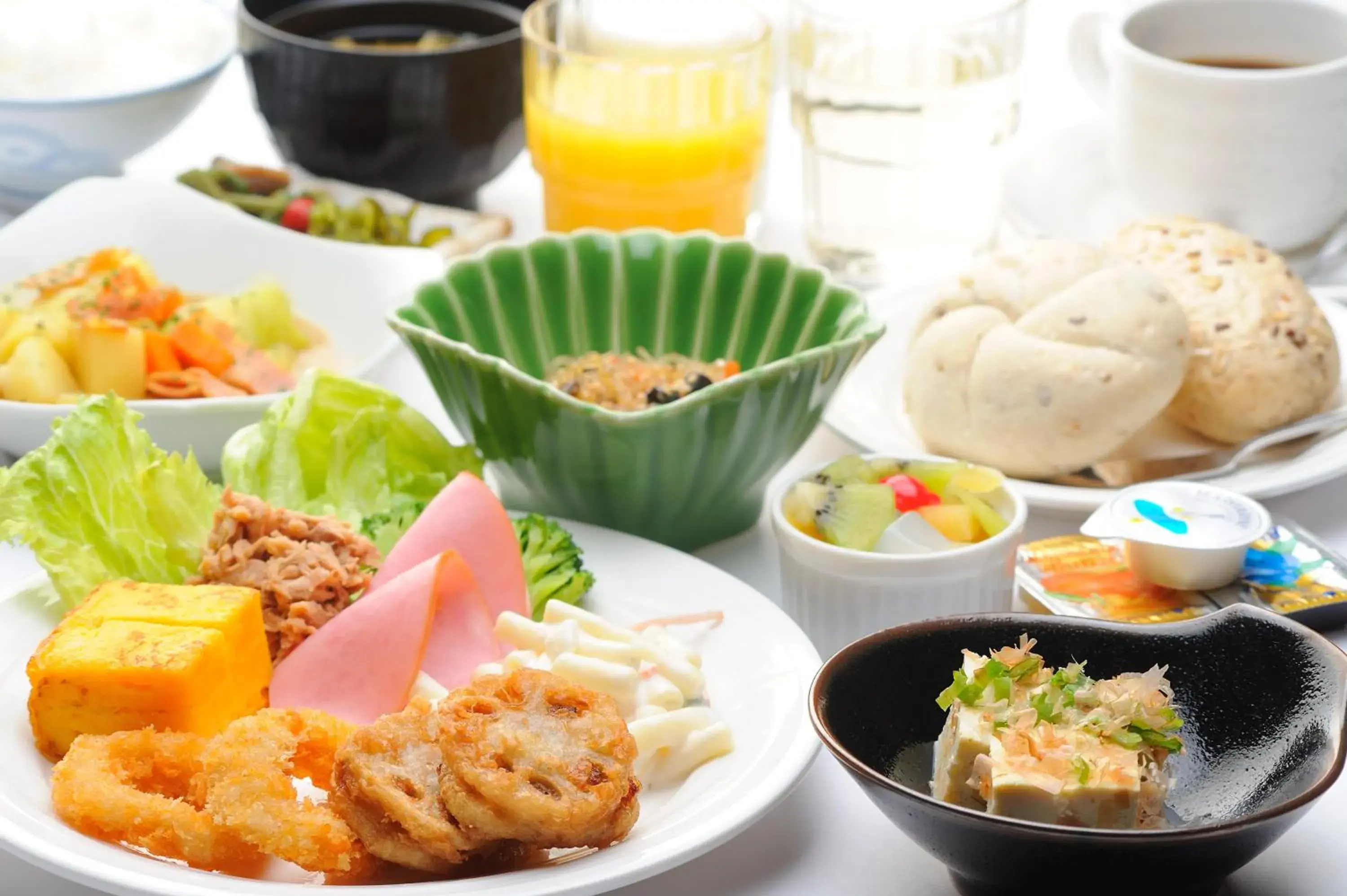 Buffet breakfast, Food in Hotel Route-Inn Yatsushiro