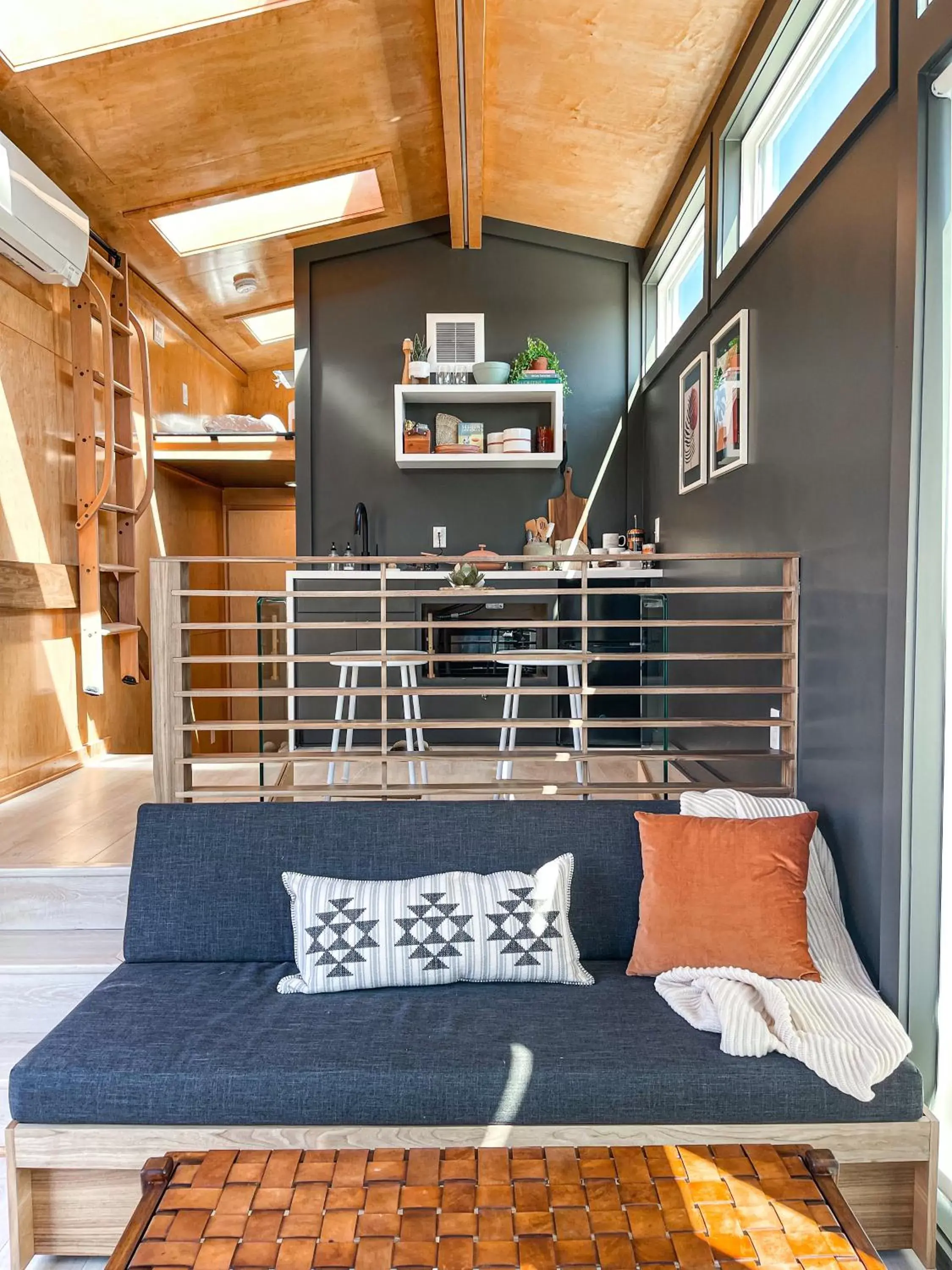 Living room in Ironwood Grove, Tiny House Hotel