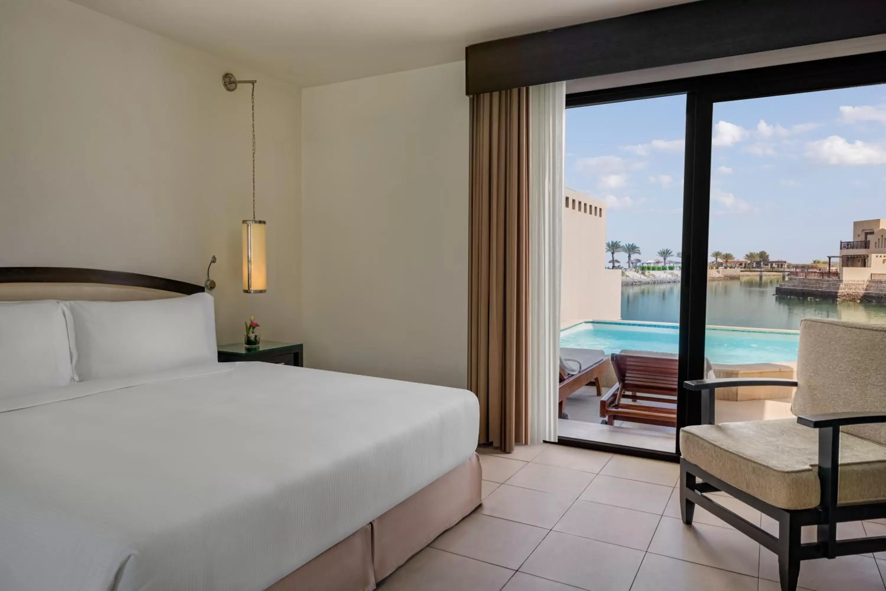 View (from property/room), Bed in The Cove Rotana Resort - Ras Al Khaimah