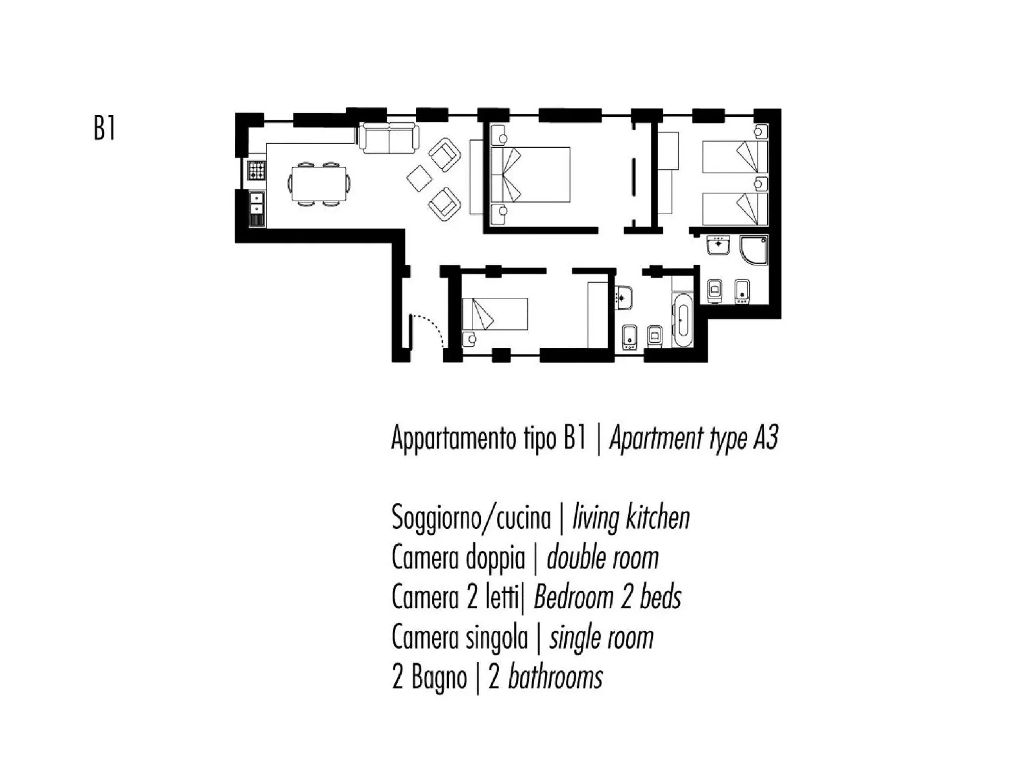 Floor Plan in Ca' Degli Antichi Giardini Apartments