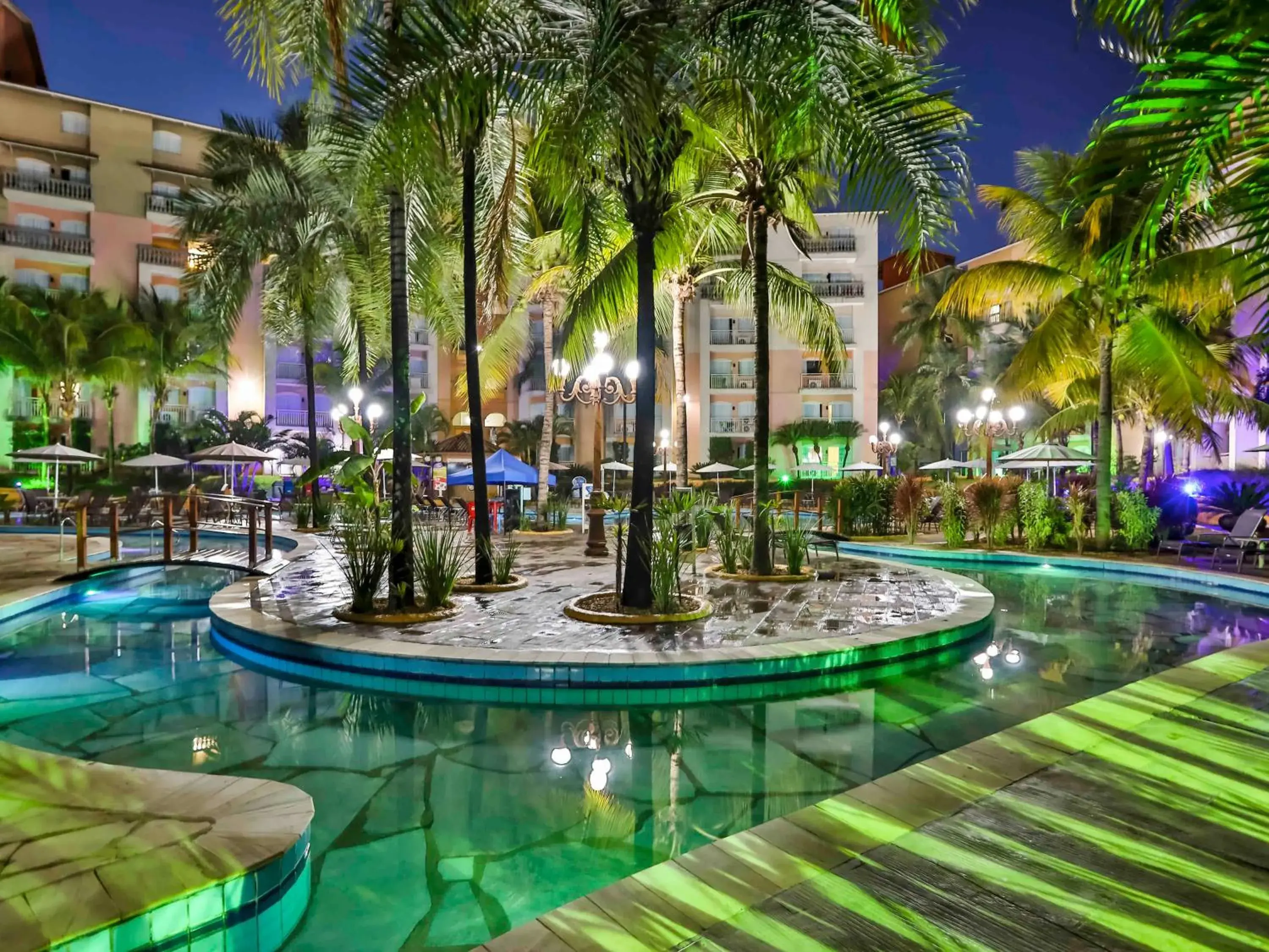 Night, Swimming Pool in Thermas de Olimpia Resorts by Mercure