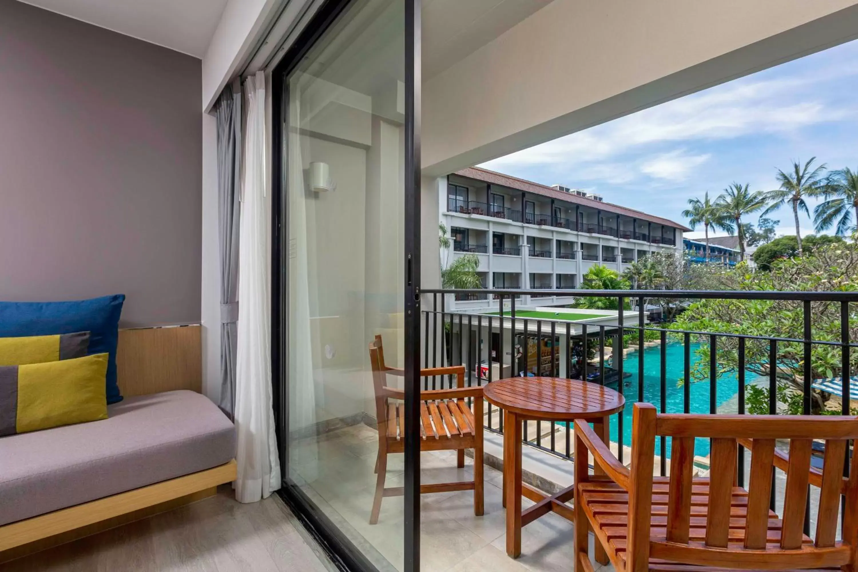 Living room, Balcony/Terrace in DoubleTree by Hilton Phuket Banthai Resort