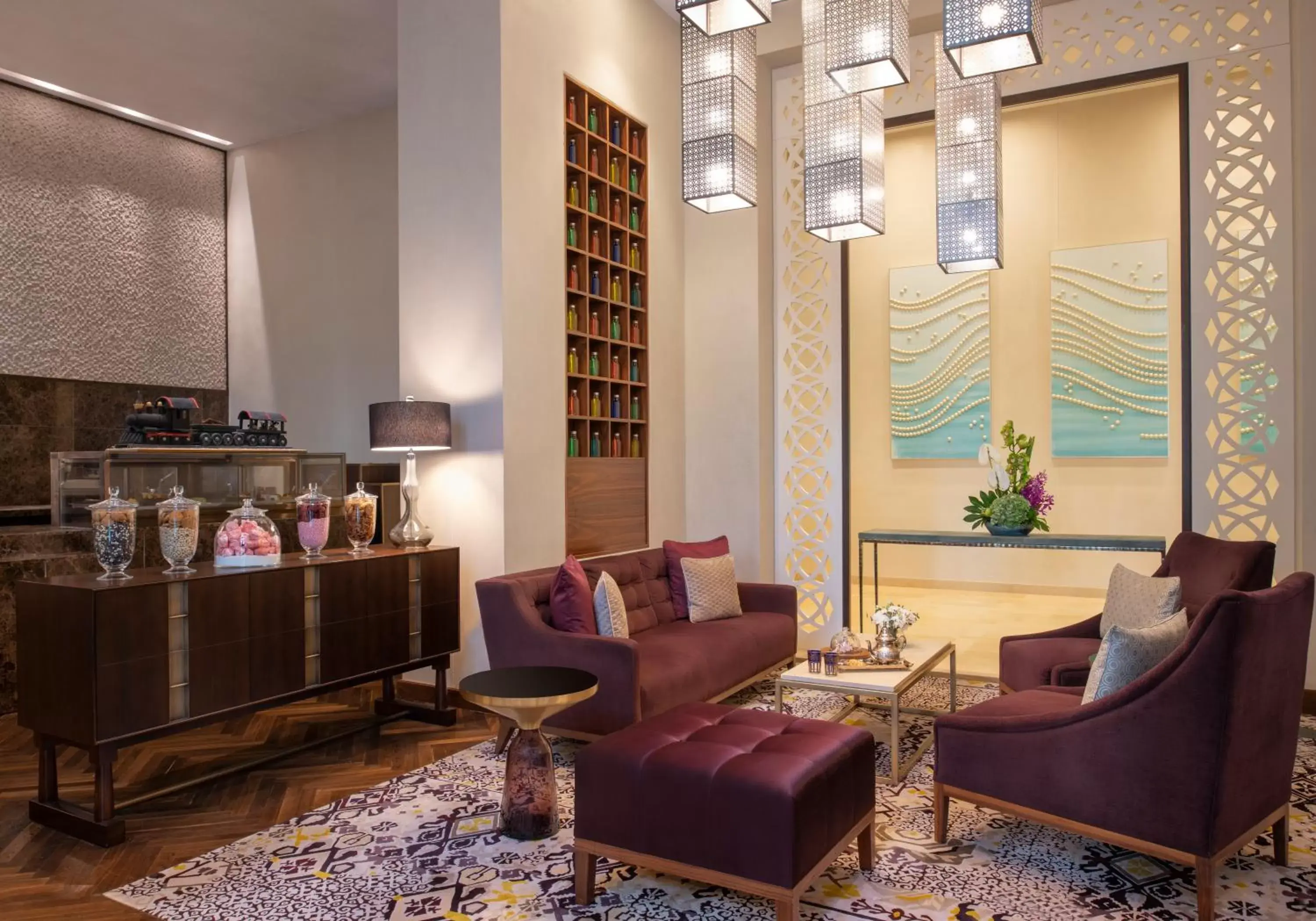 Lounge or bar, Lobby/Reception in Alwadi Hotel Doha - MGallery