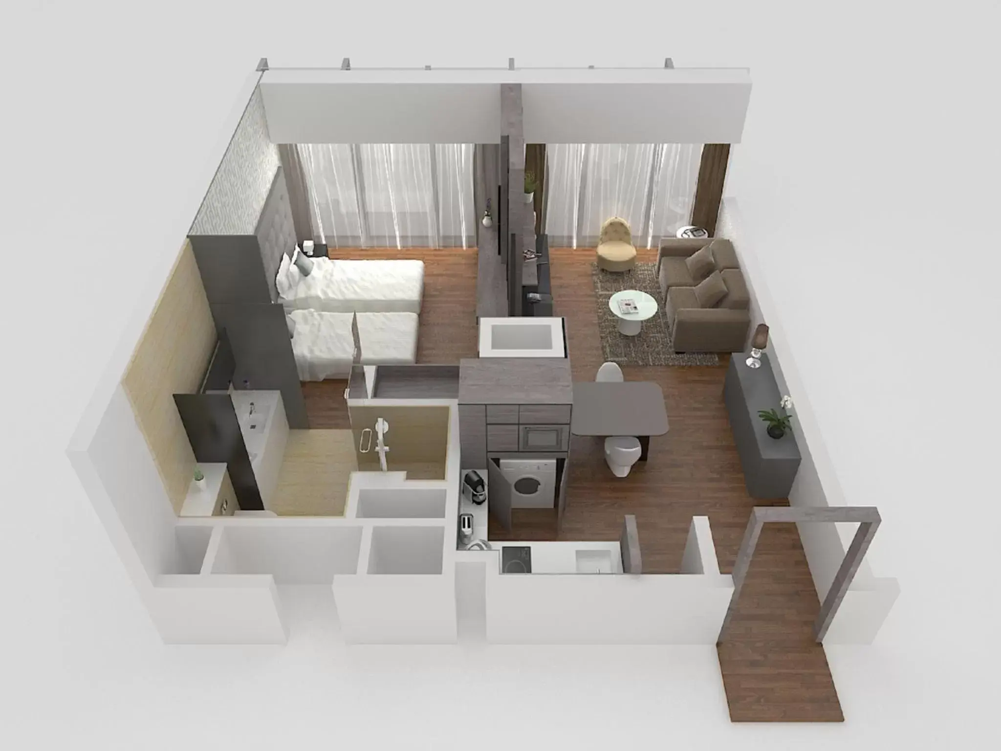 Photo of the whole room, Floor Plan in Pan Pacific Serviced Suites Beach Road, Singapore