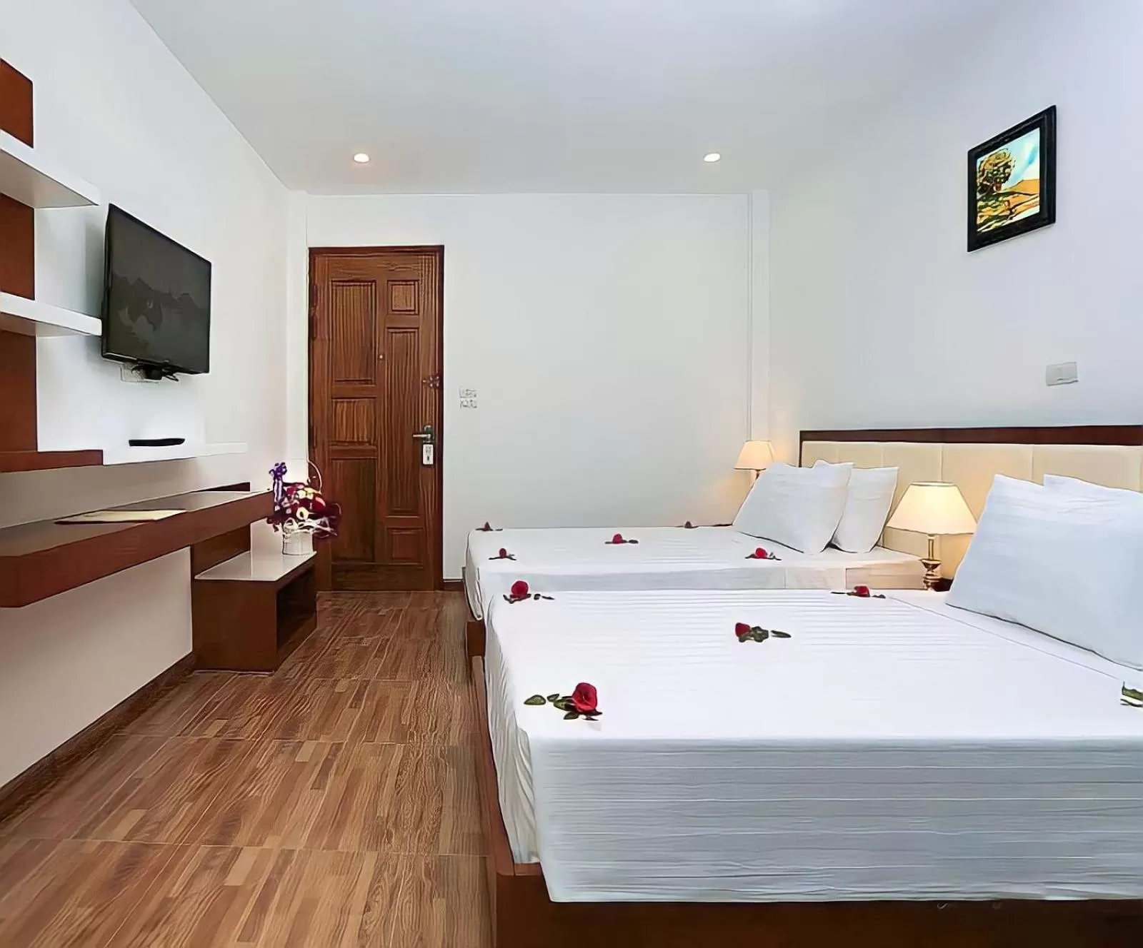 Photo of the whole room, Bed in Hanoi Old Quarter Hotel