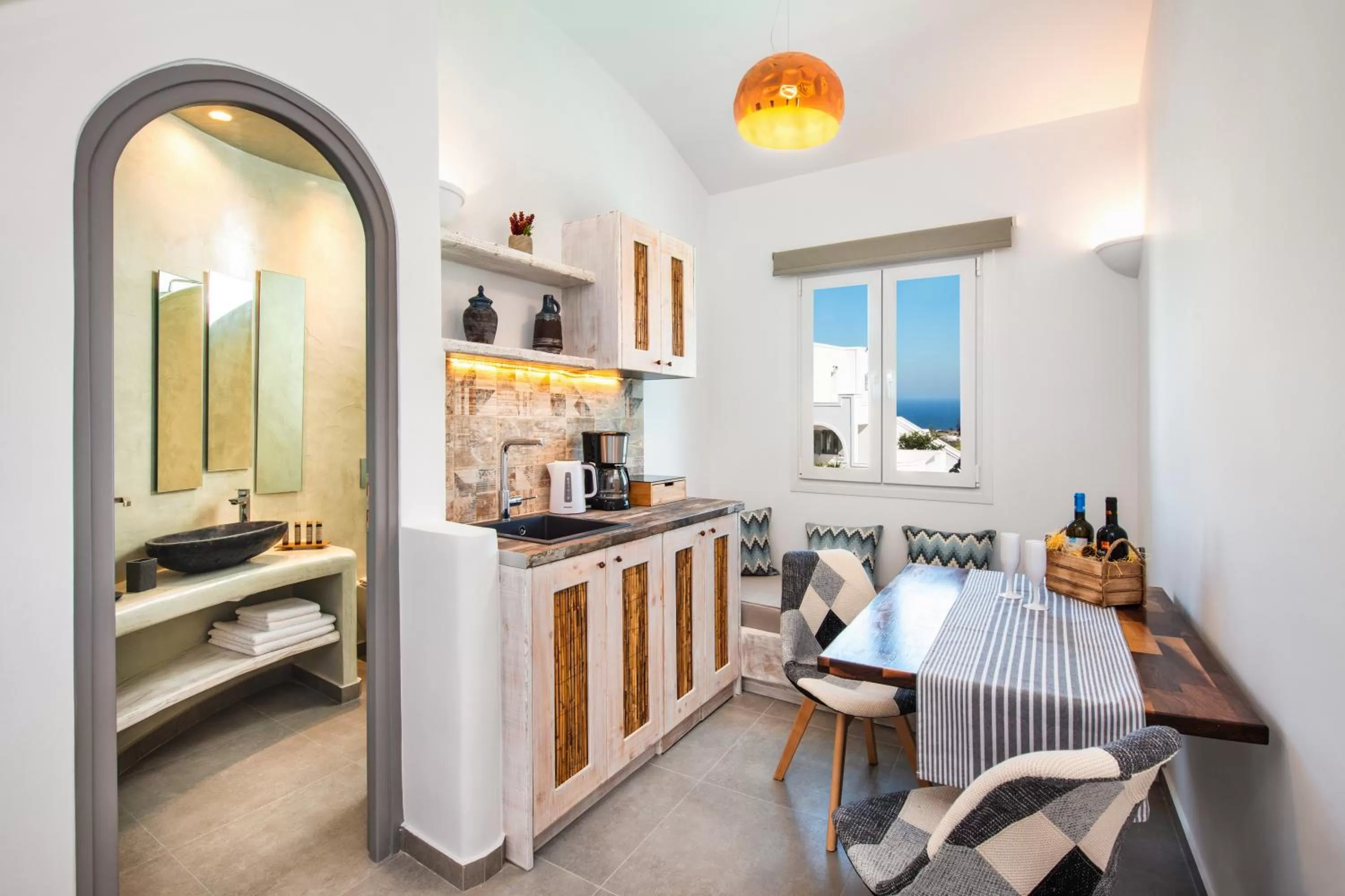 Seating area in Abasa Suites