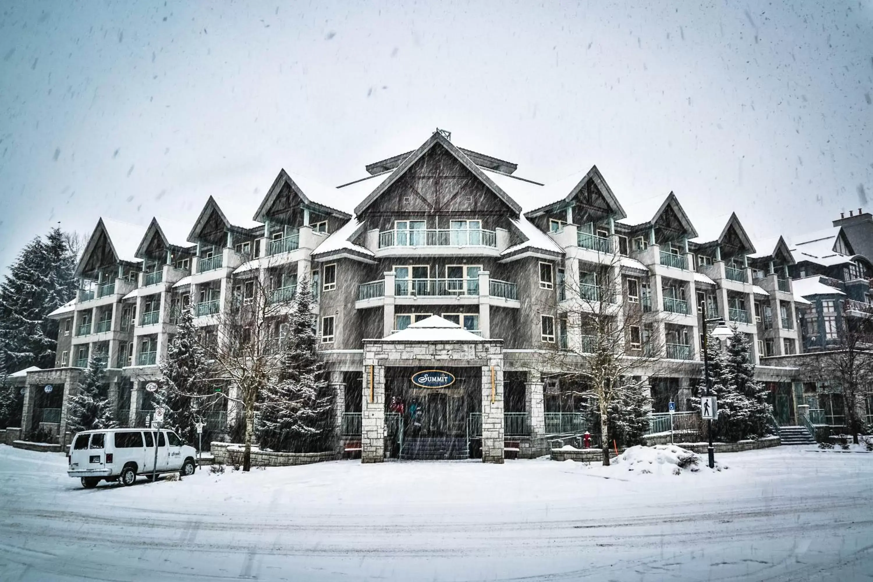 Property building, Winter in Summit Lodge Boutique Hotel Whistler