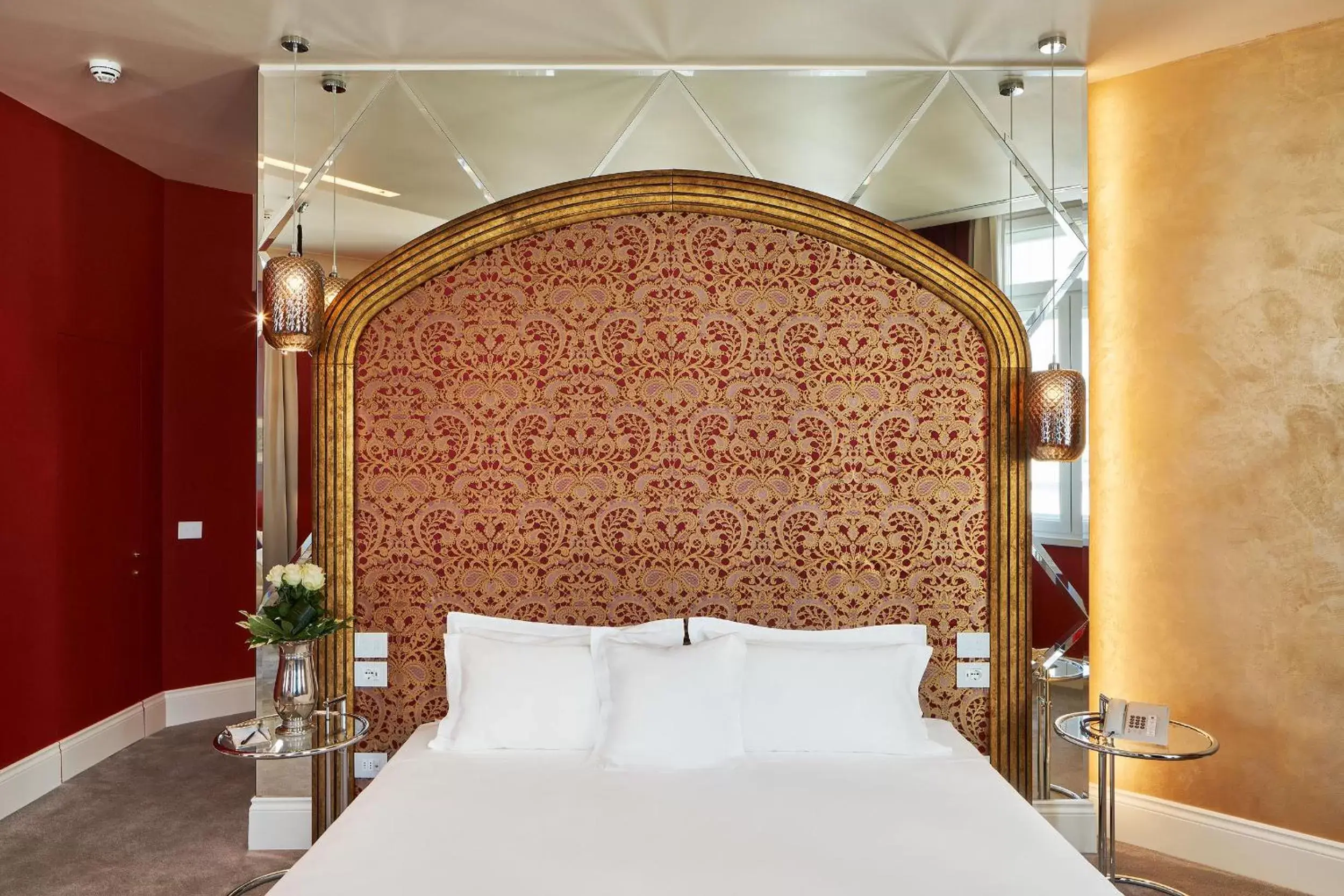 Decorative detail, Bed in Grand Hotel Duchi d'Aosta