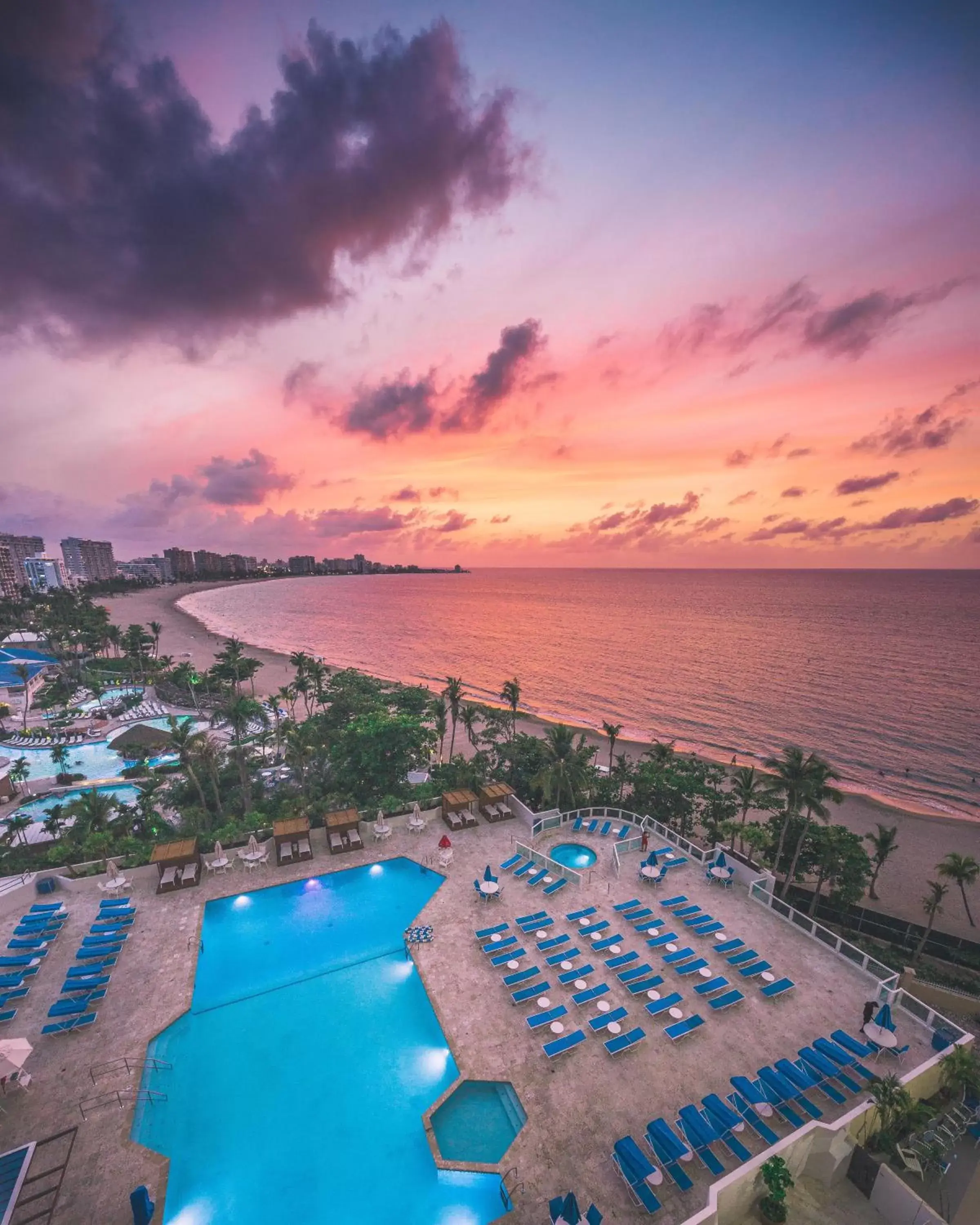 Sunset, Pool View in ESJ Towers by Chana