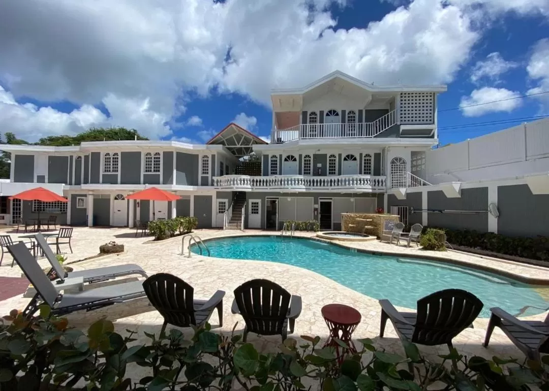 Pool view in The Village Inn