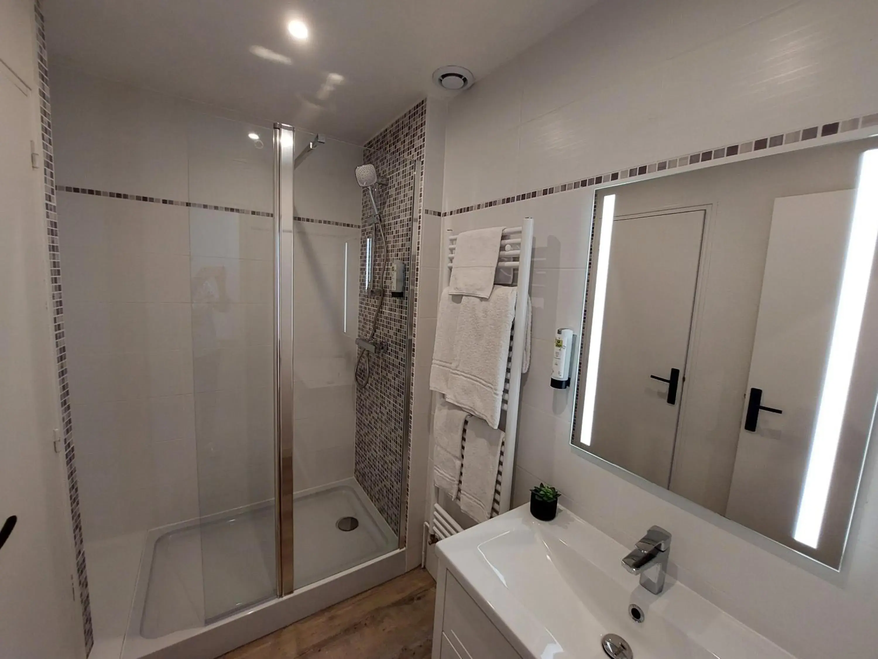 Shower, Bathroom in Logis Loire Hotel - Les Cocottes