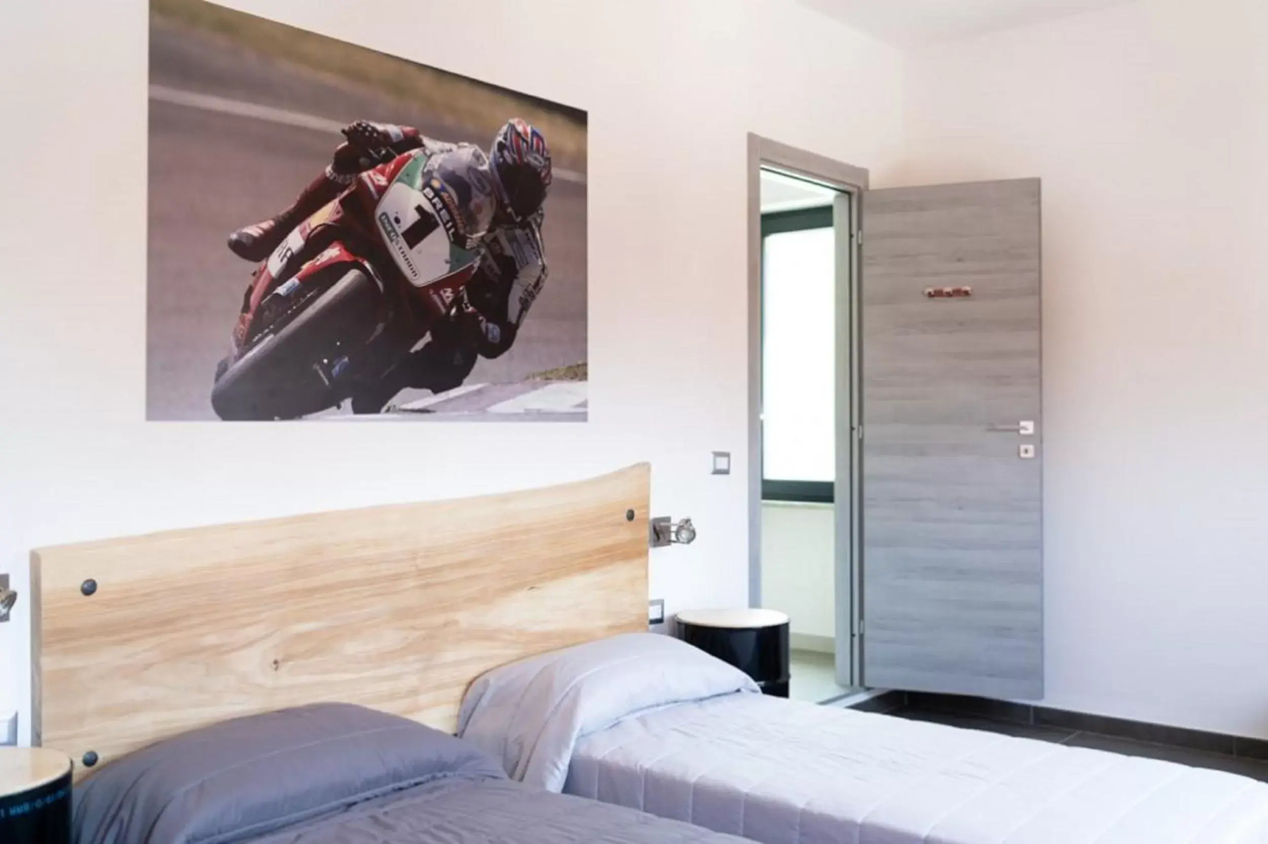 Bedroom, Bed in Italian Piston House Sport Moto Rent