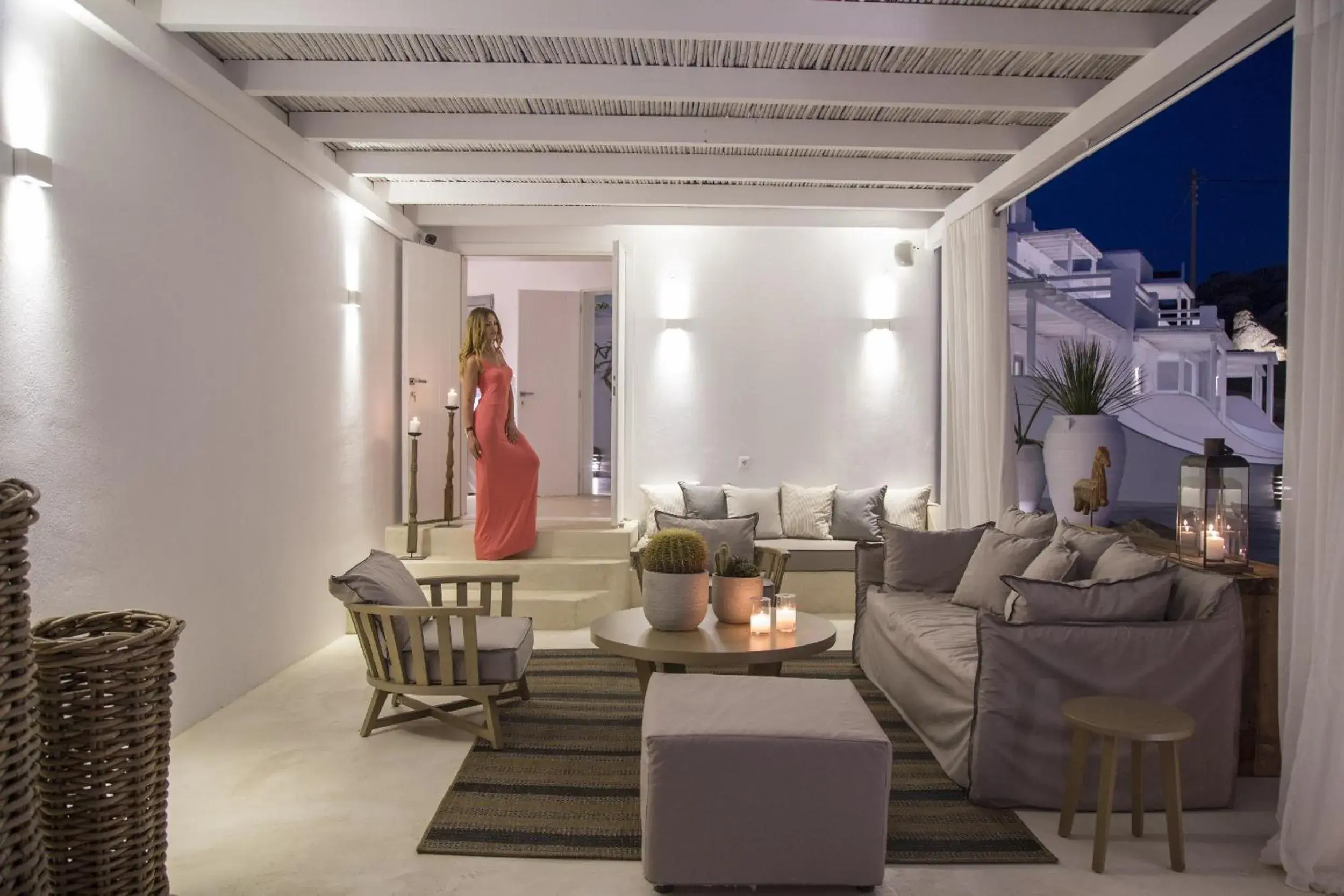 Seating area in Livin Mykonos Hotel