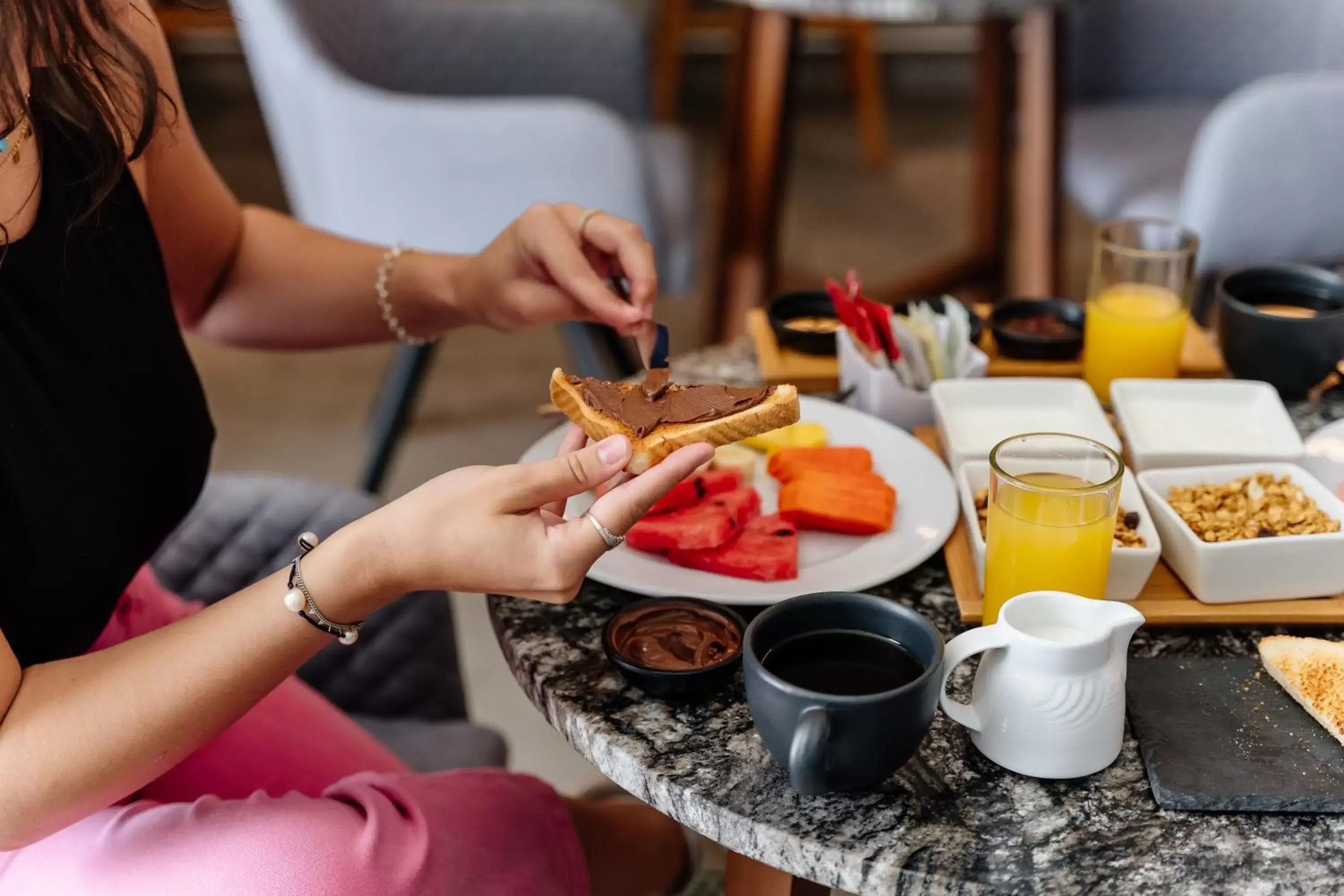 Continental breakfast in Ontico Urban Design Hotel