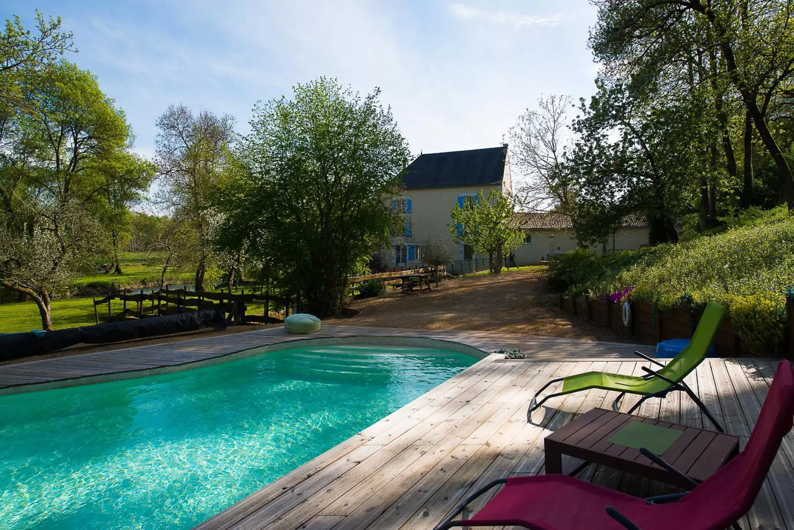 Living room, Swimming Pool in Le Moulin de Bois Coûtant