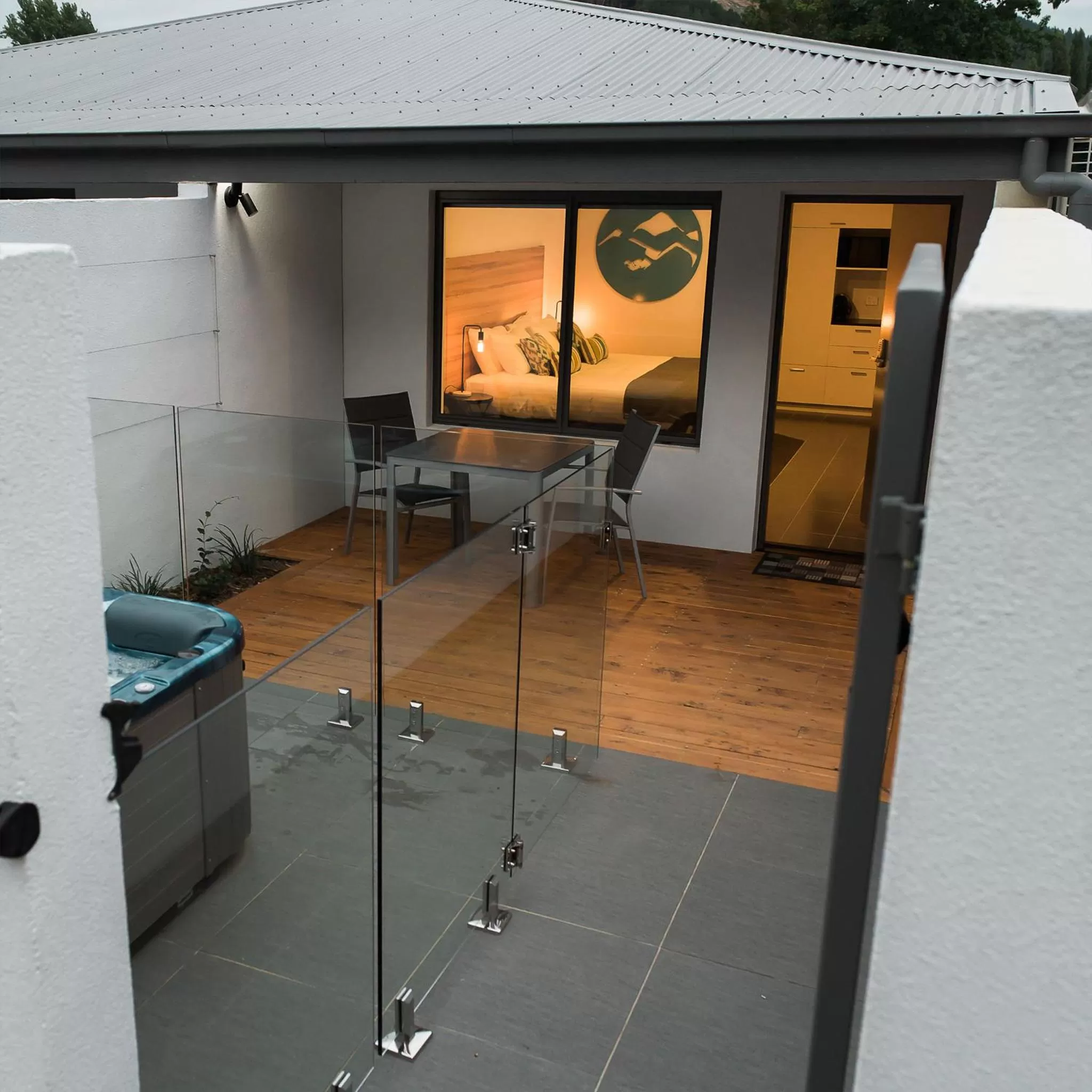 Patio in Bright Colonial Motel