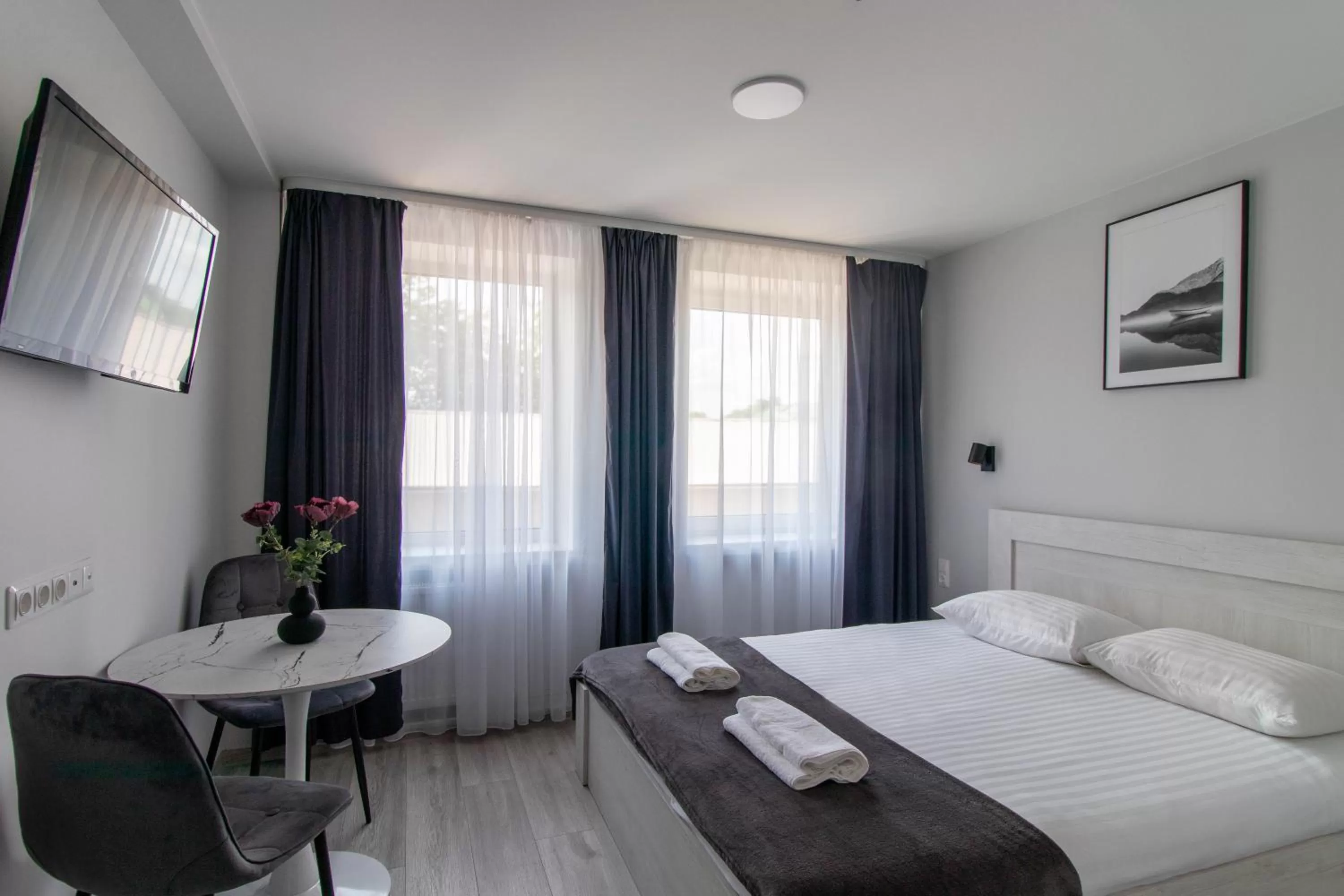 Bed in Dzukija Hotel