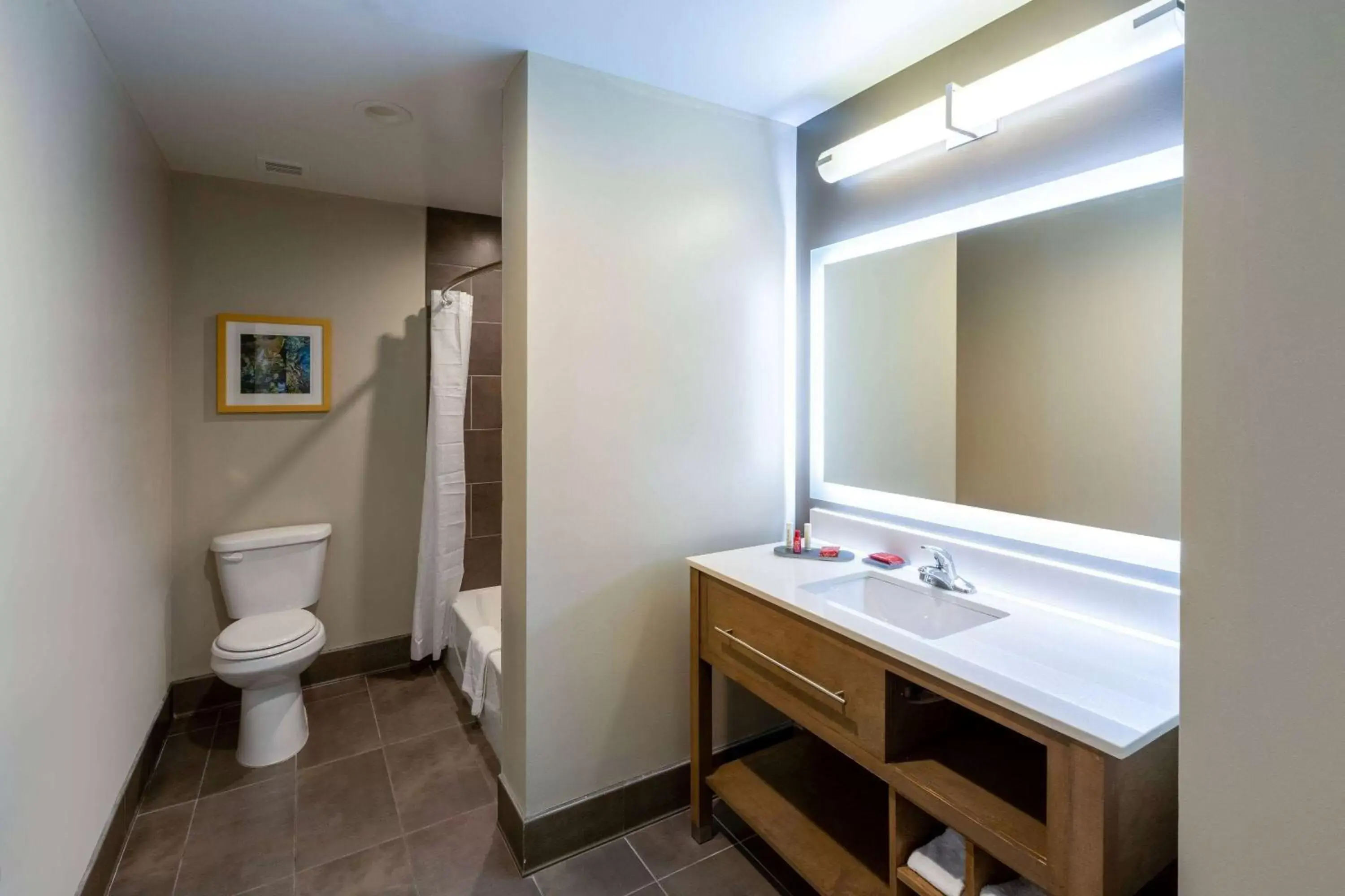 TV and multimedia, Bathroom in La Quinta Inn & Suites by Wyndham Tulsa Downtown - Route 66