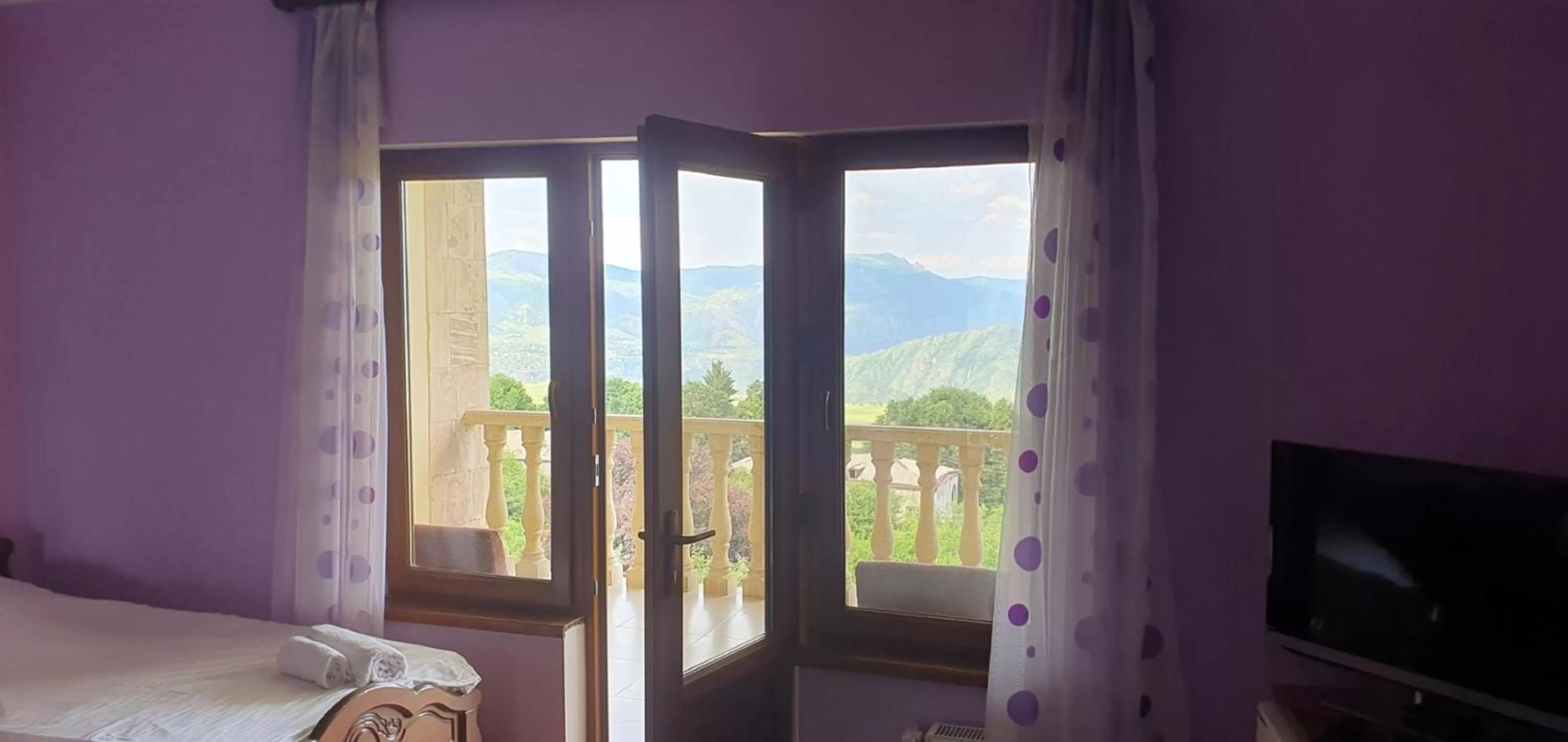 View (from property/room), Bed in Odzun Hotel