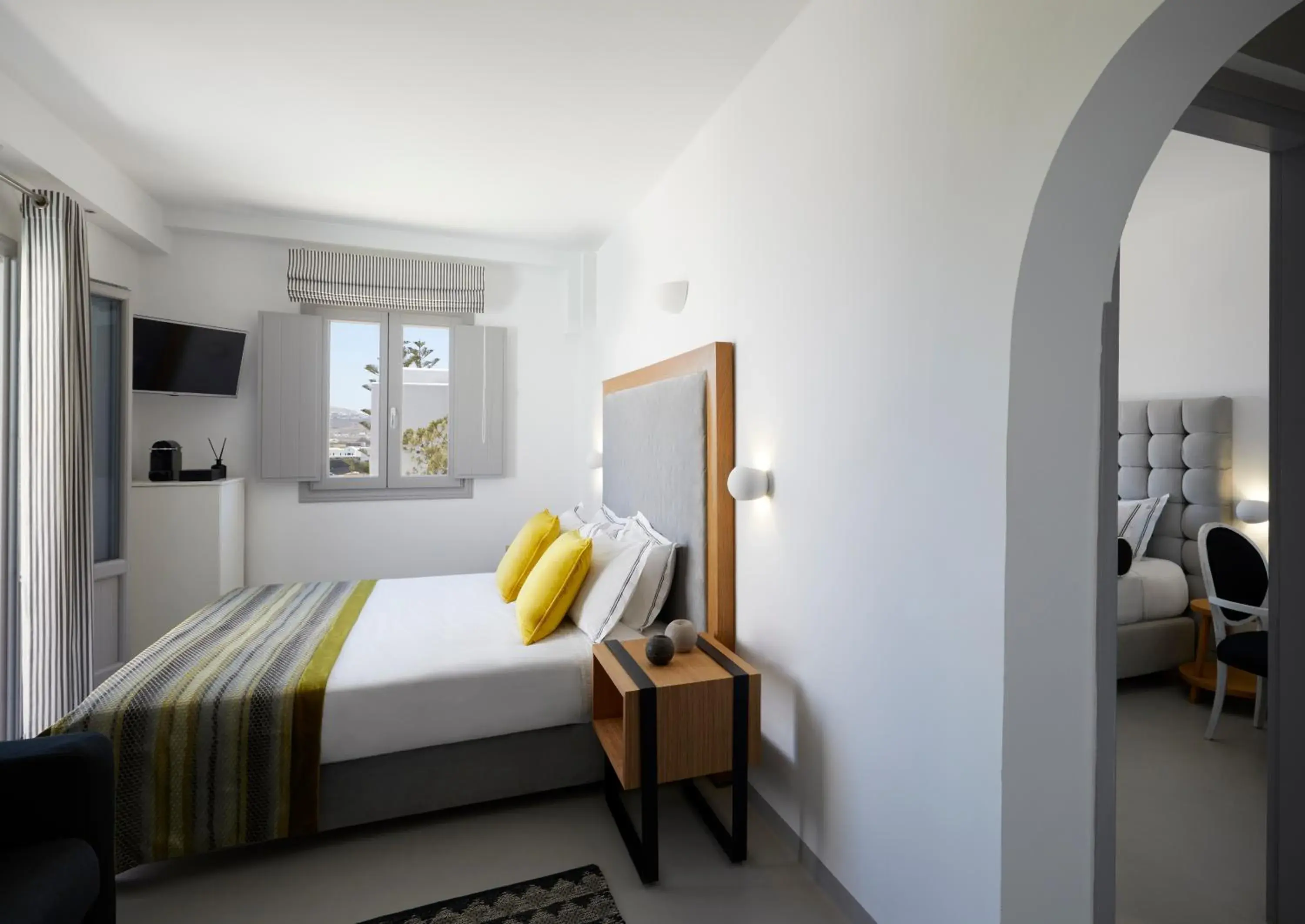 Bedroom, Bed in Kallisti Thera Hotel