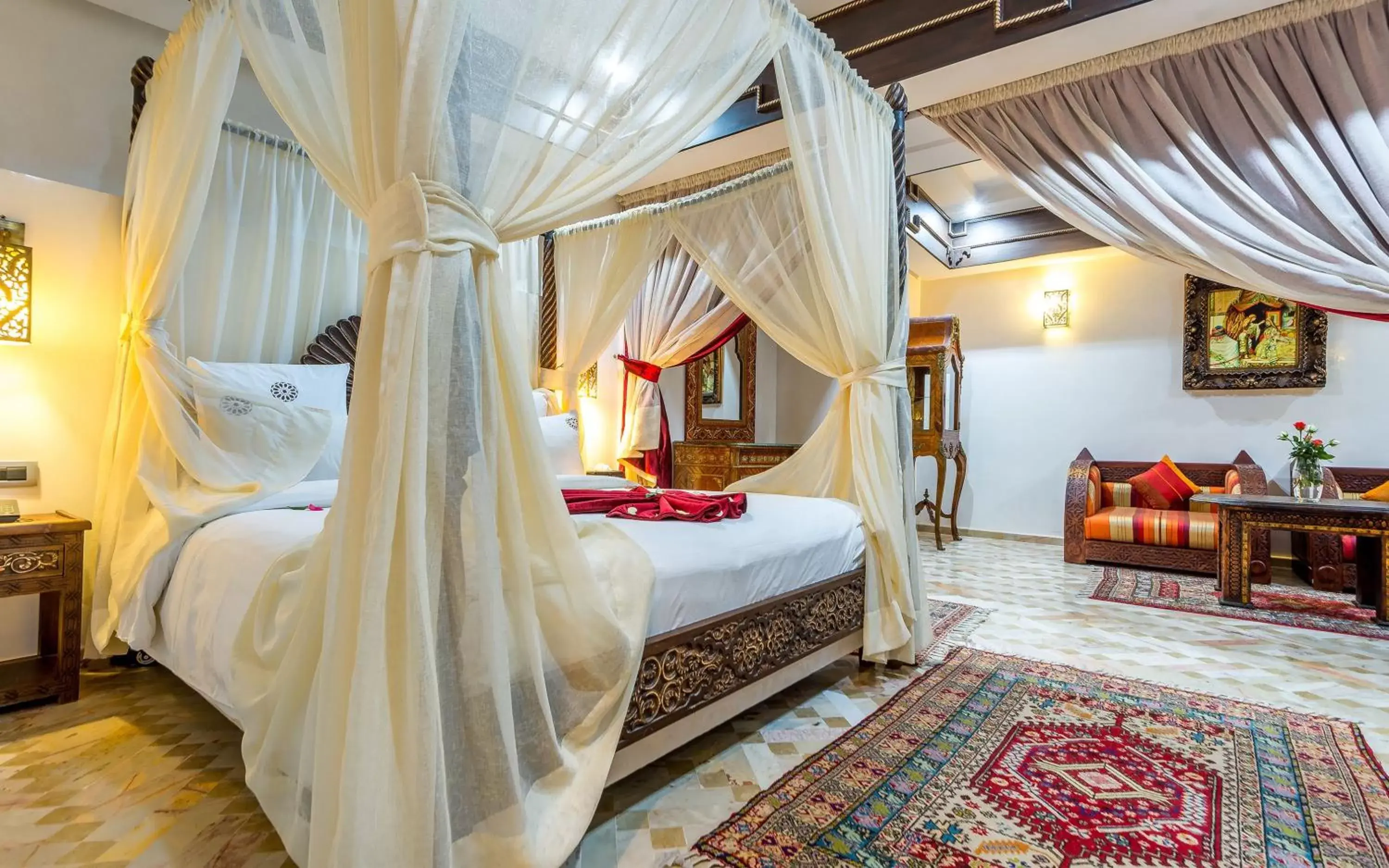 Bedroom, Bed in Hotel & Ryad Art Place Marrakech