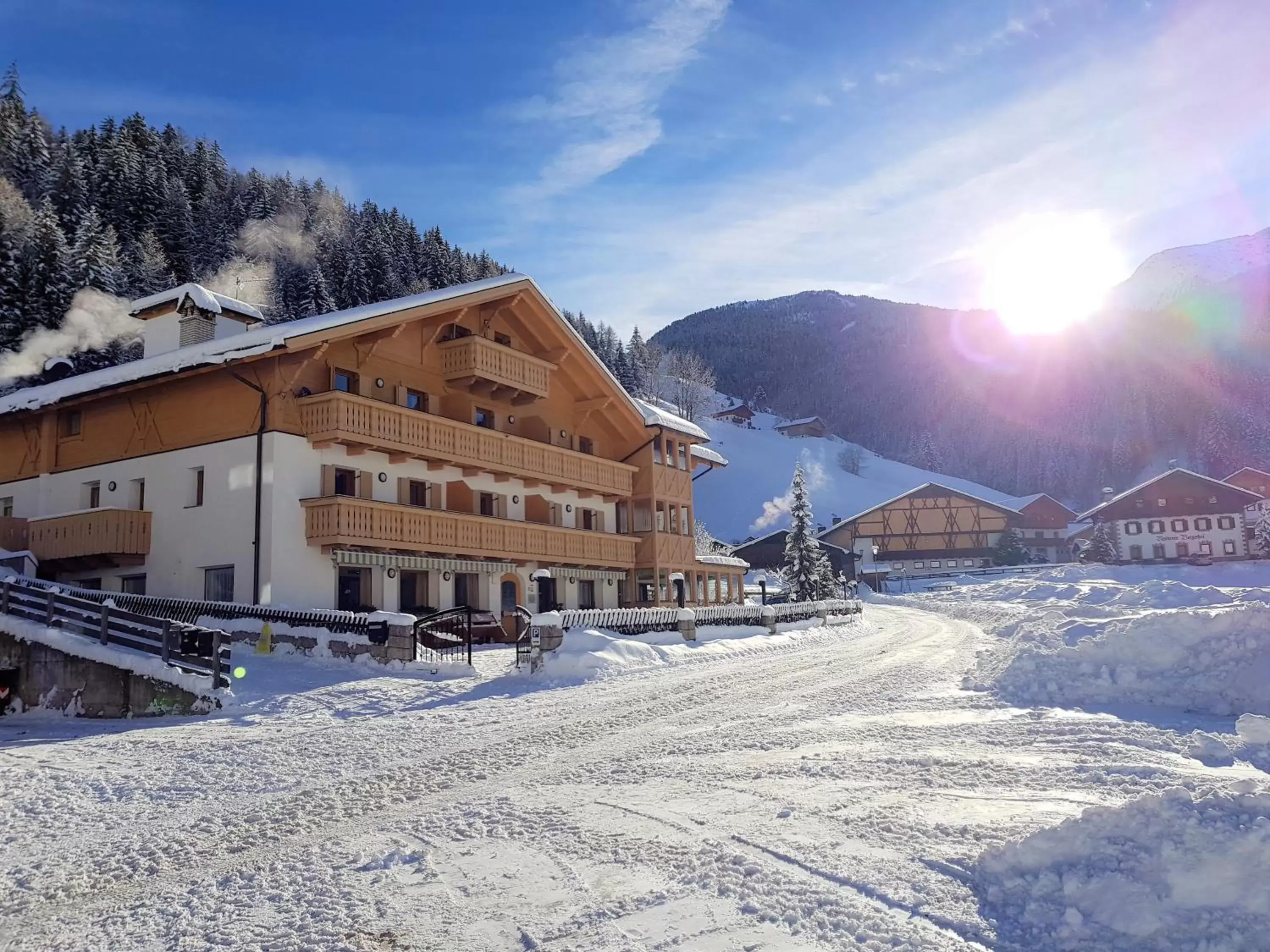 Property building, Winter in Almhotel Bergerhof