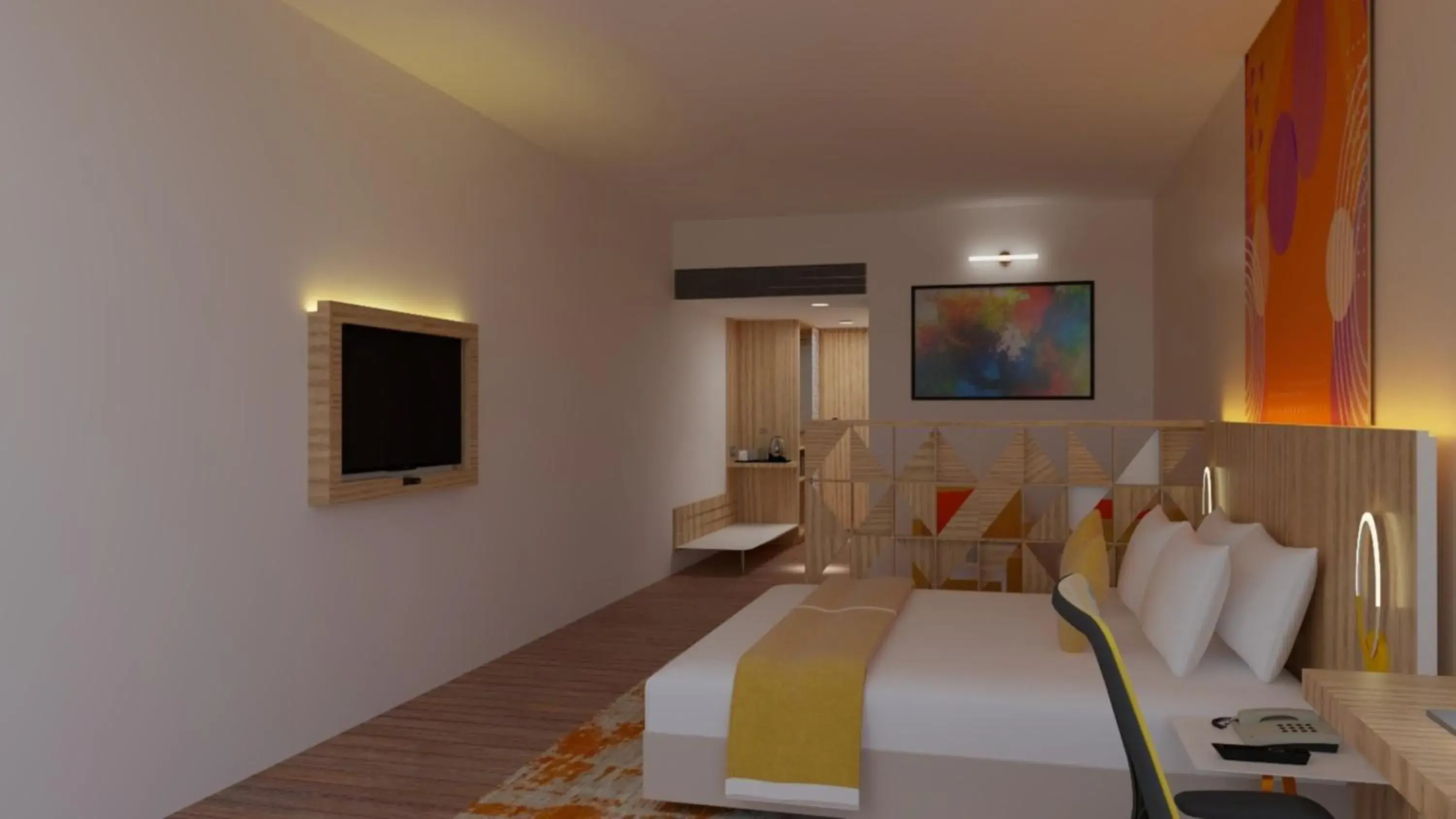 Bedroom, TV/Entertainment Center in Kamfotel Hotel Nashik