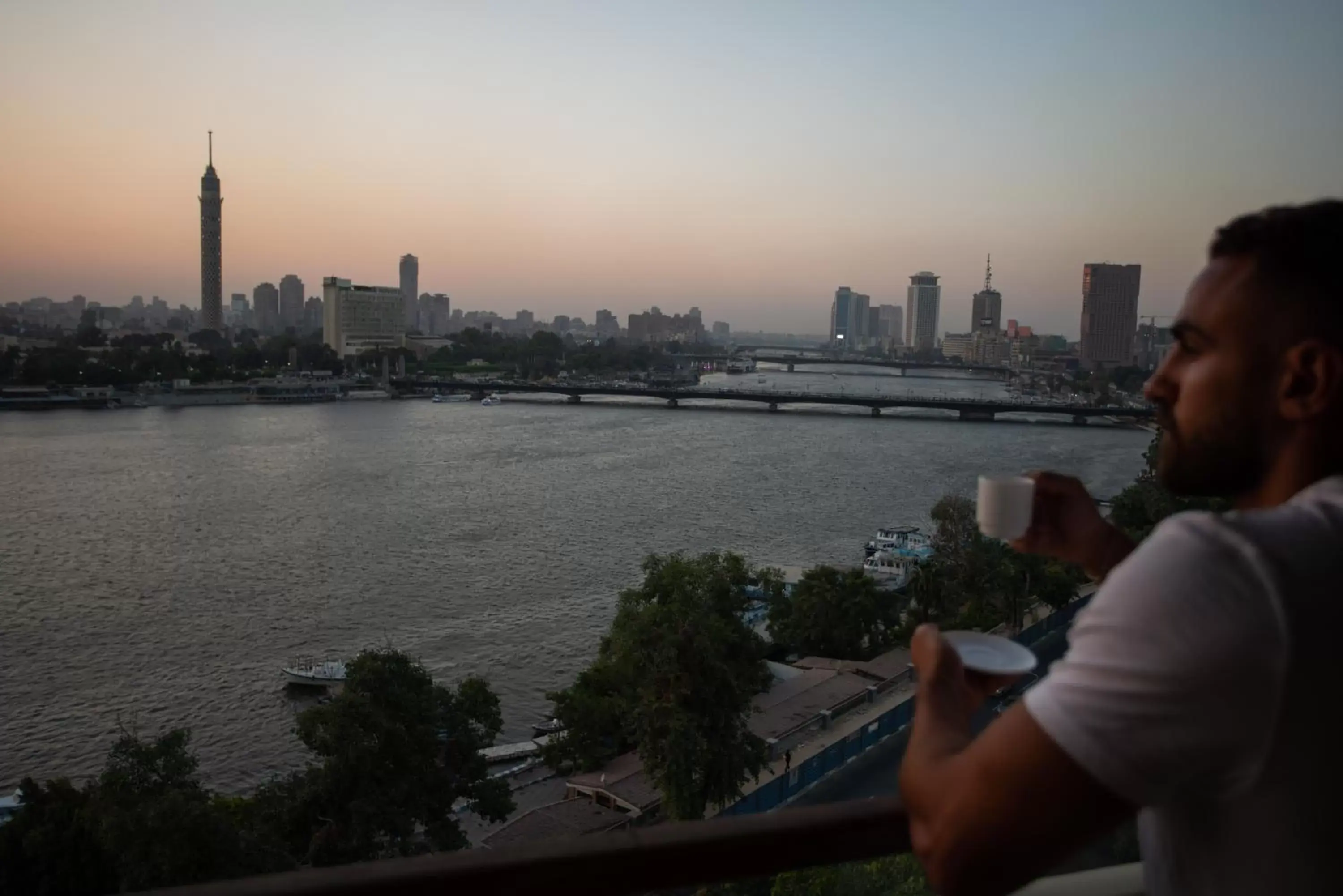 Sunset in Kempinski Nile Hotel, Cairo