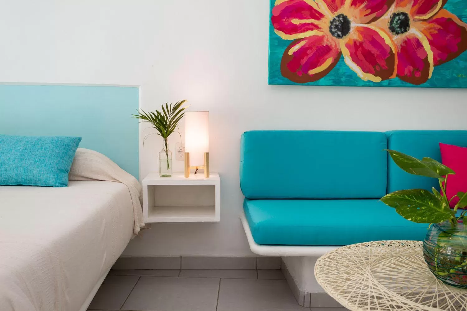 Bed, Seating Area in AzulPitaya Beach Front Hotel in Sayulita
