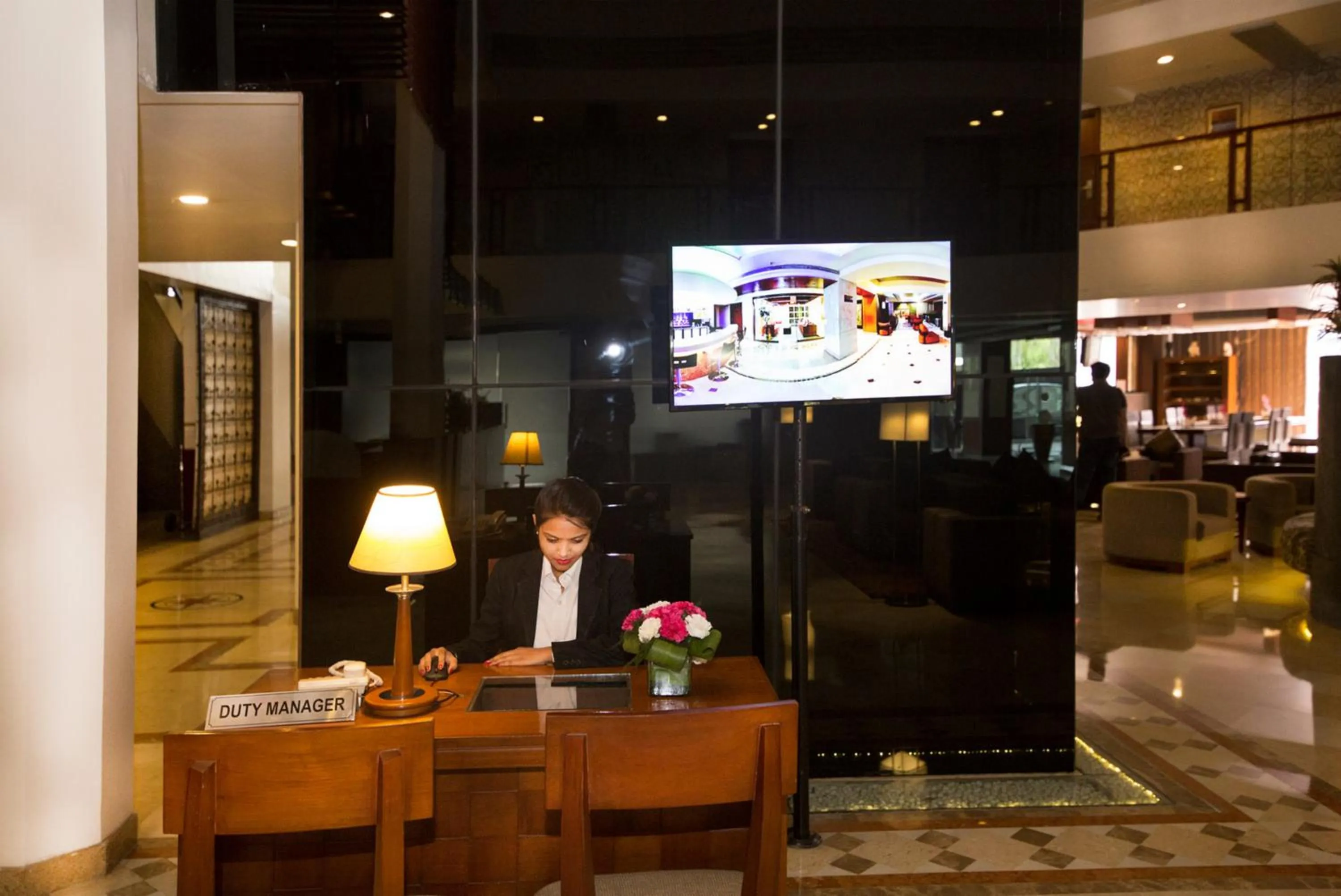 Lobby or reception in Clarion Bella Casa at Airport