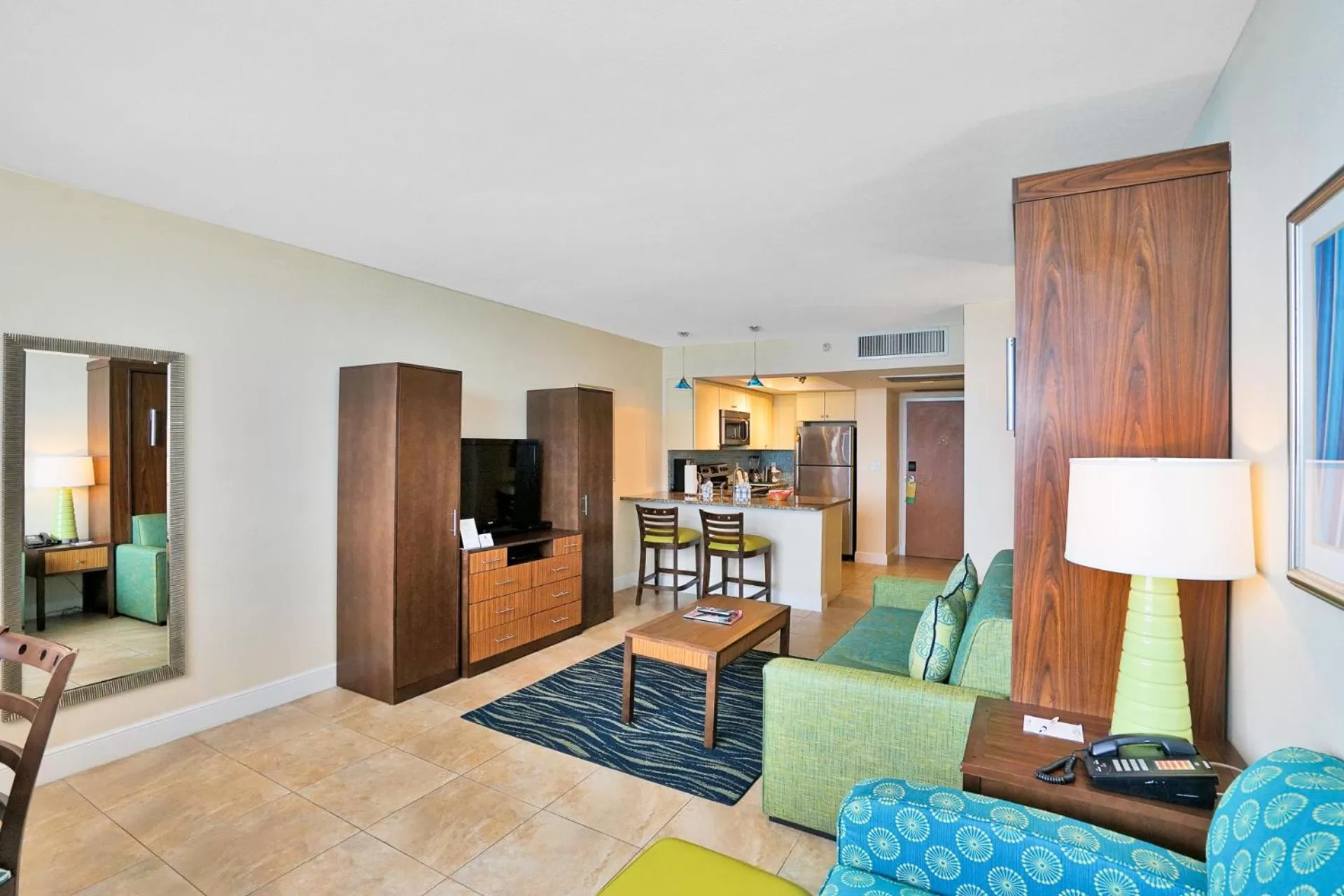 Living room in Hollywood Beach Tower