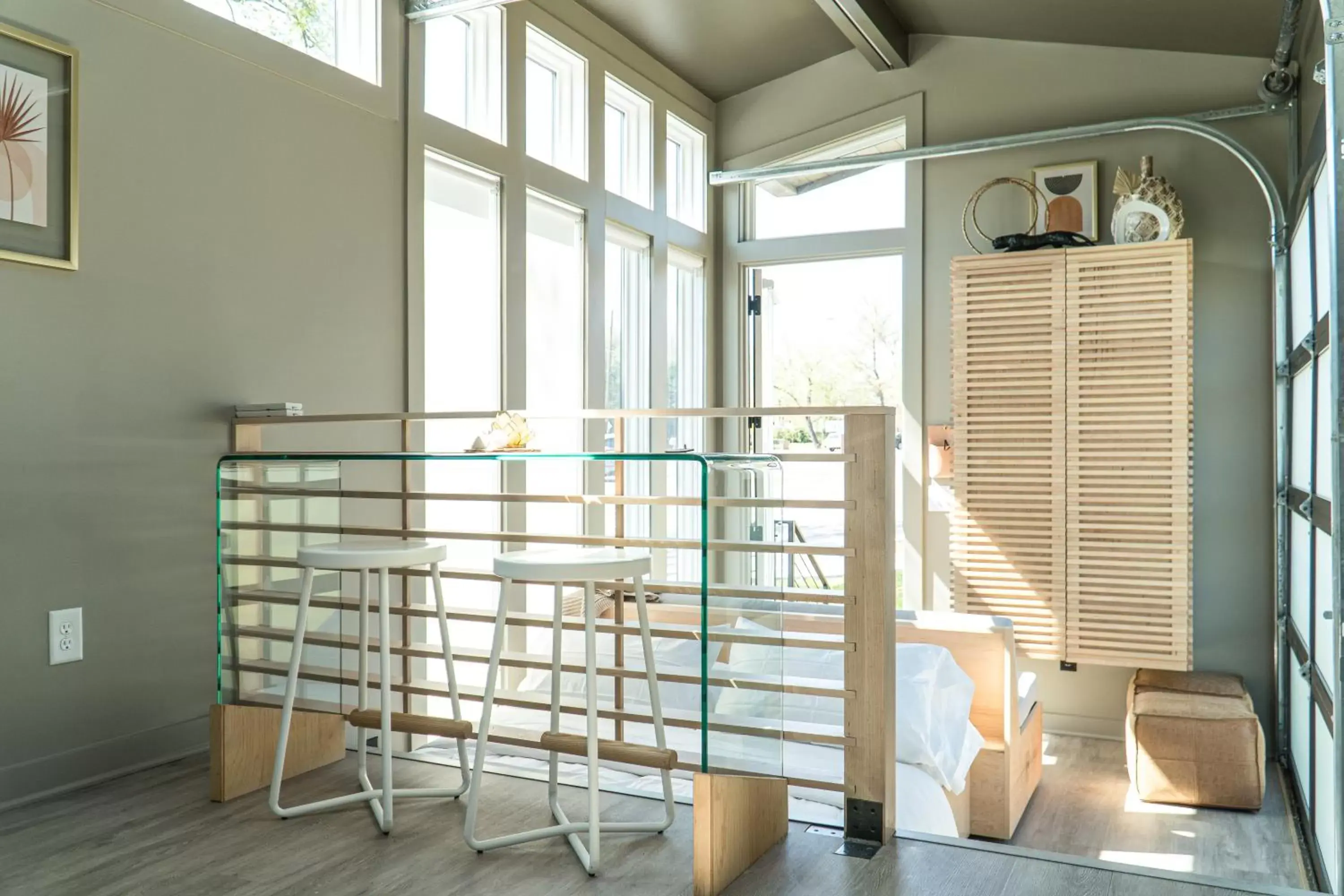 Seating area in Ironwood Grove, Tiny House Hotel