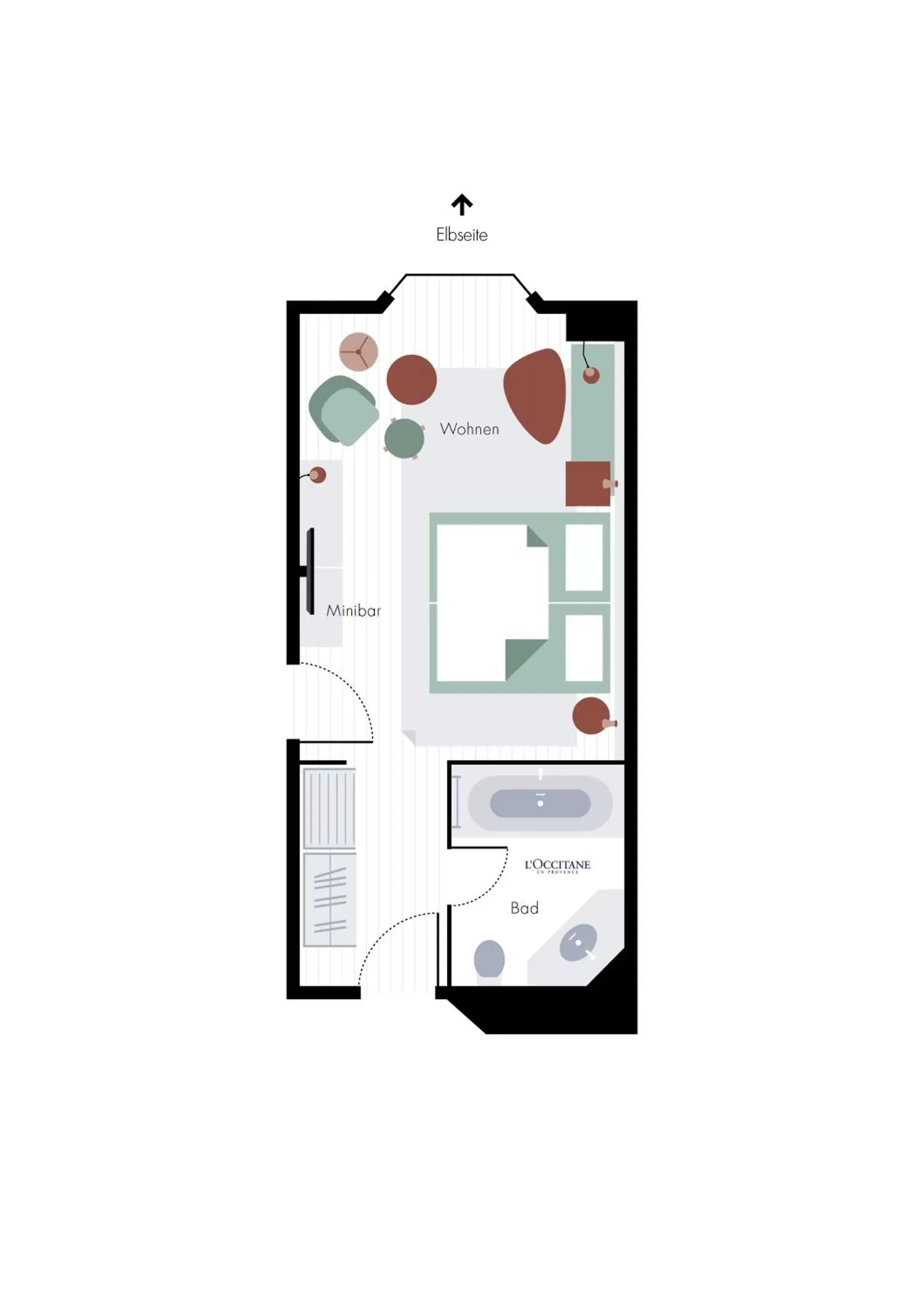 Garden view, Floor Plan in Bilderberg Bellevue Hotel Dresden