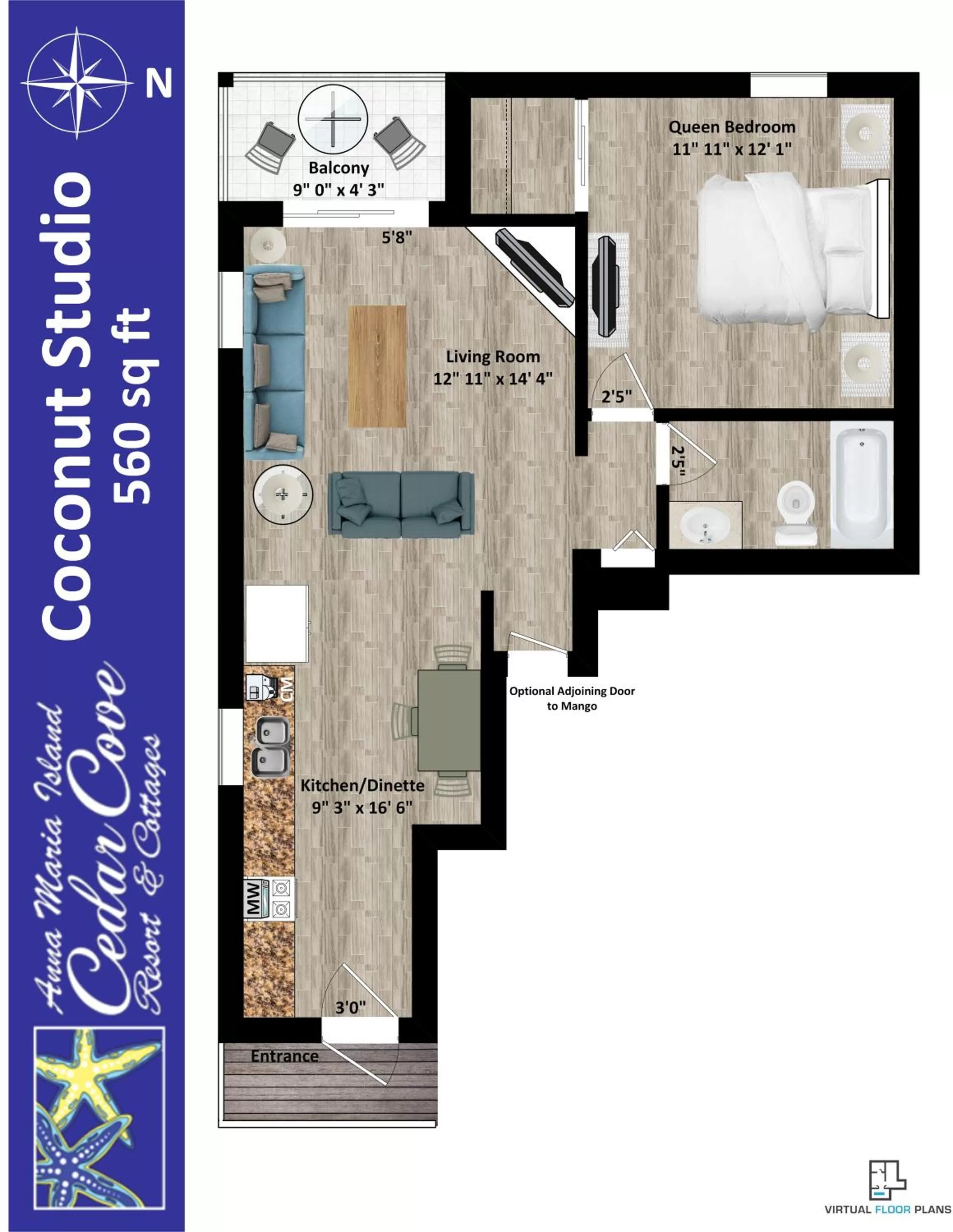 Floor plan in Cedar Cove Resort & Cottages