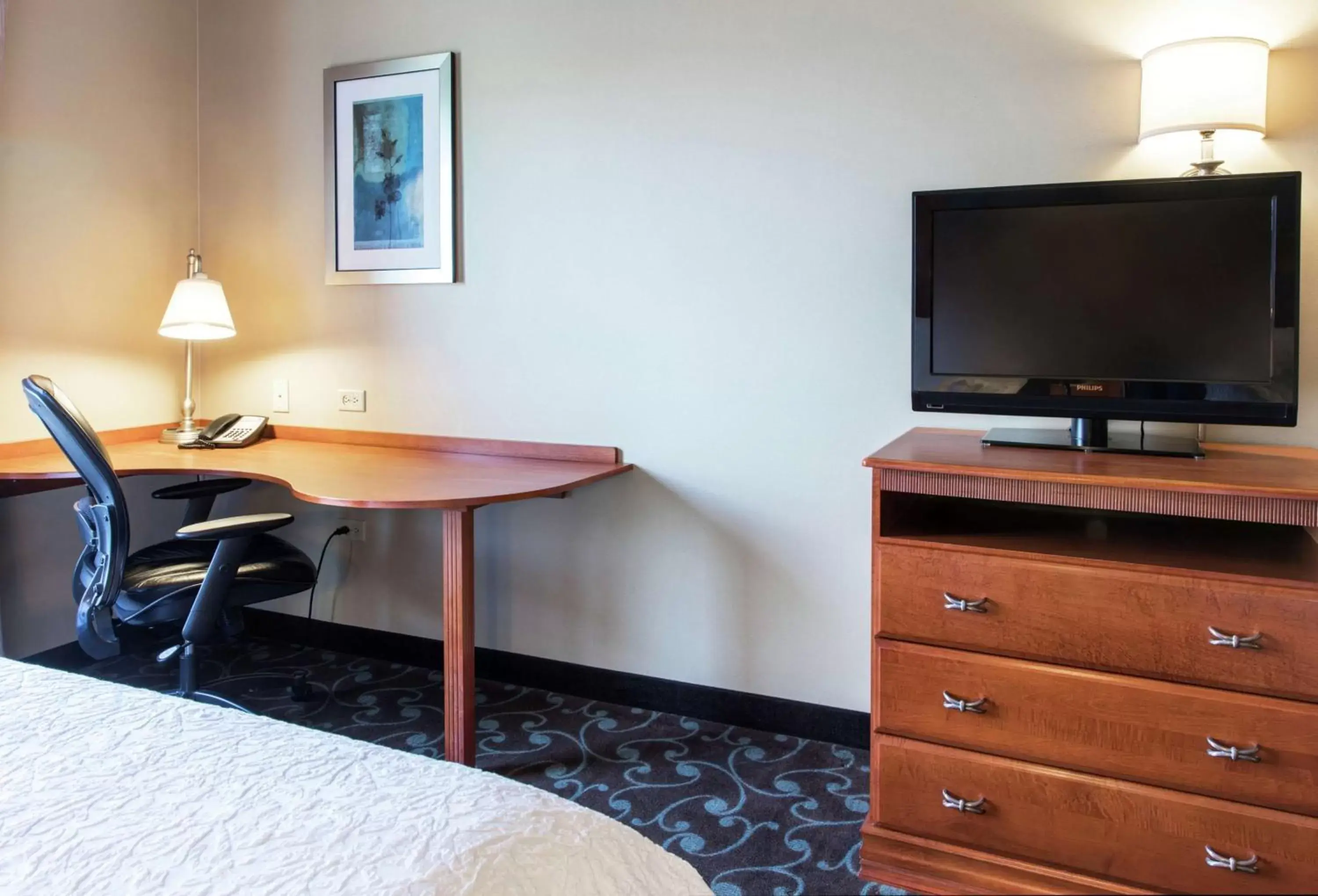 Bedroom, TV/Entertainment Center in Hampton Inn & Suites Chicago Deer Park