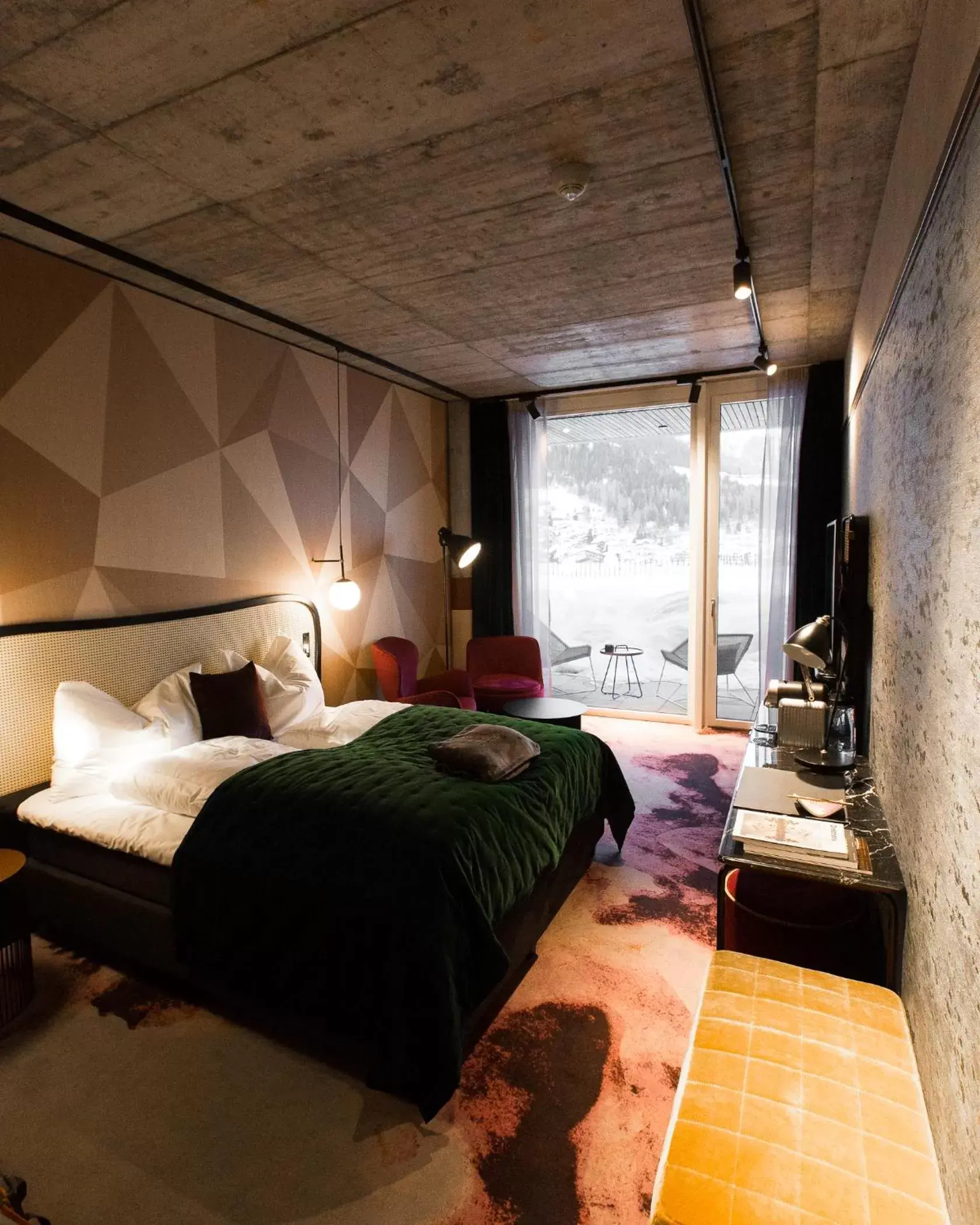 Bedroom, Bed in The Hide Flims Hotel