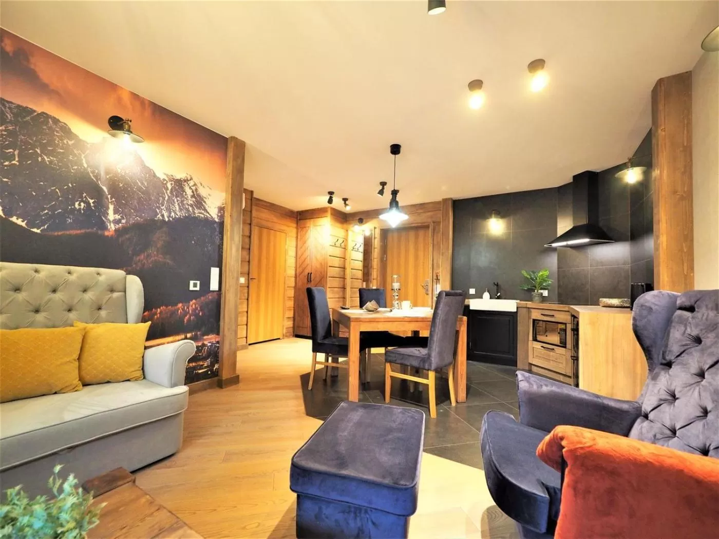 Kitchen or kitchenette in Aparthotel Giewont