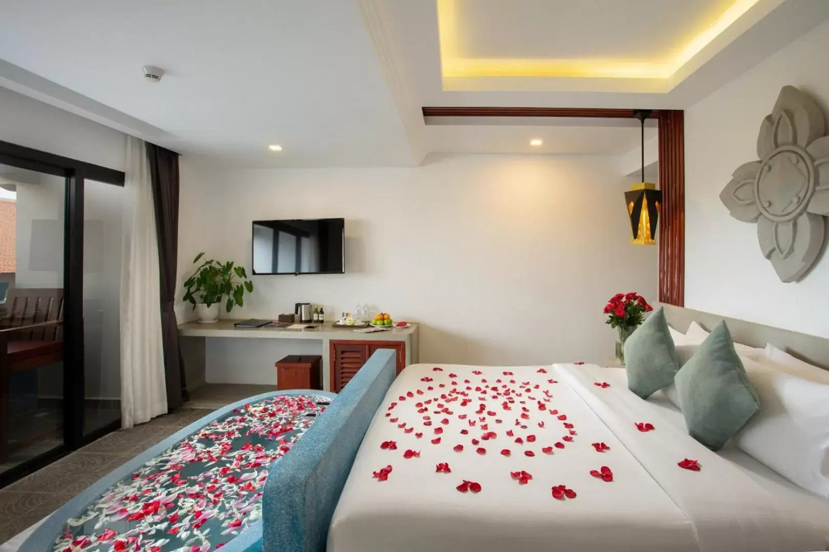 Bed in Khmer Mansion Residence