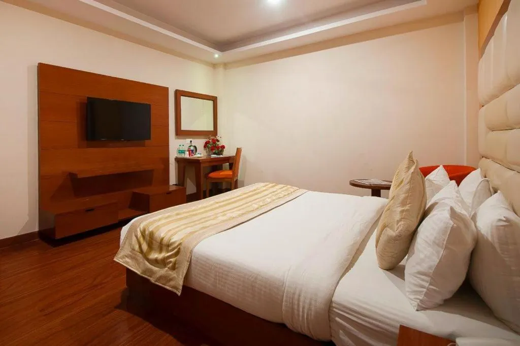 TV and multimedia, Bed in Airport Hotel Ramhan Palace Mahipalpur