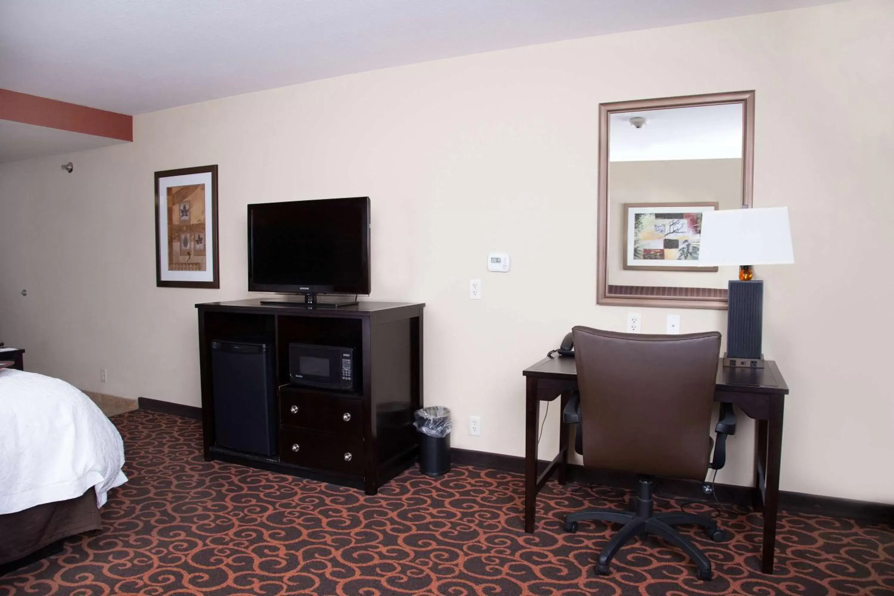 Bed, TV/Entertainment Center in Hampton Inn & Suites Dickinson ND